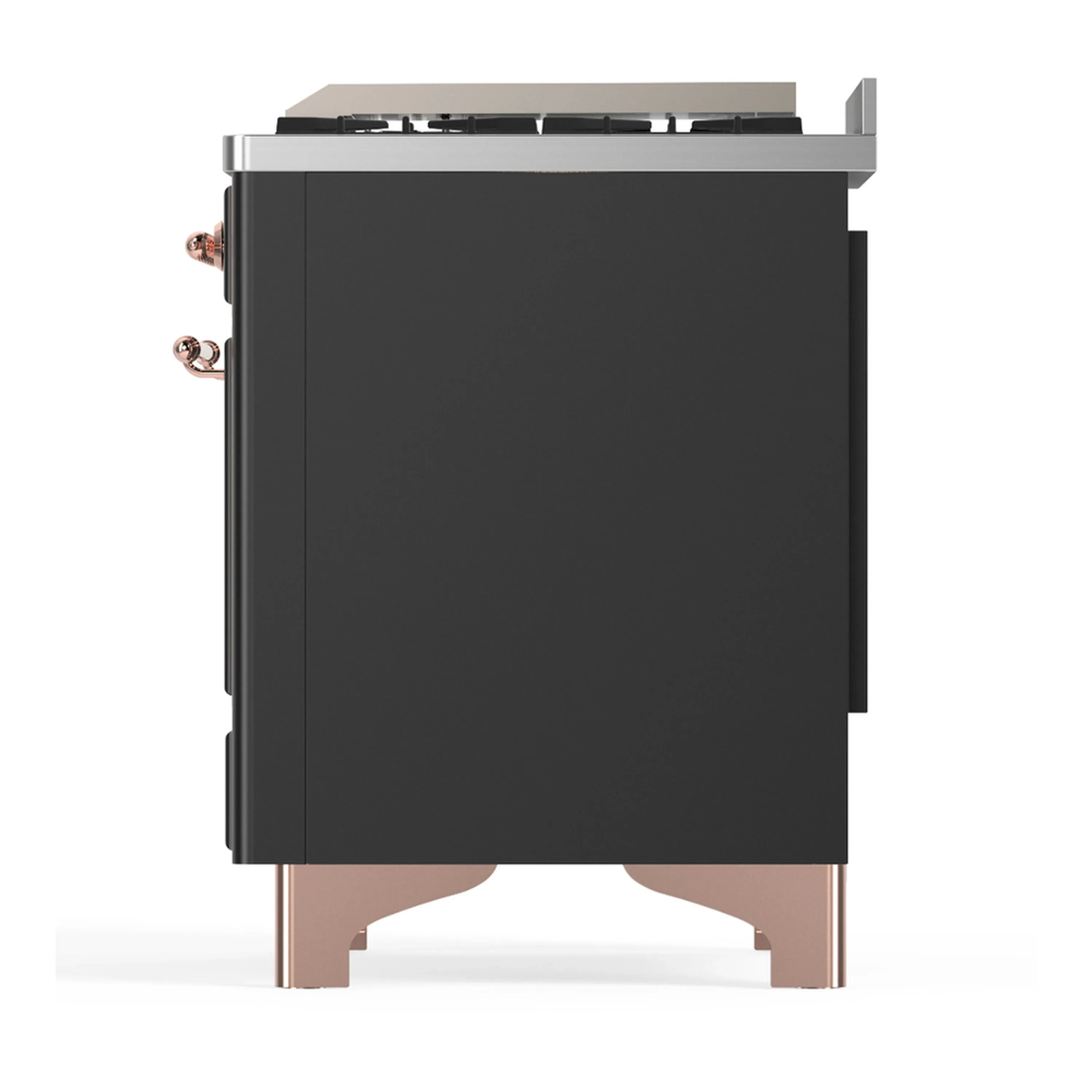 ILVE Majestic III 40-inch Dual Fuel Range with 6 Natural Gas Burner, Griddle and Triple Glass Door Electric Oven in Graphite Matte with Copper Trim (UMD40FNR3MGP) - Image 8