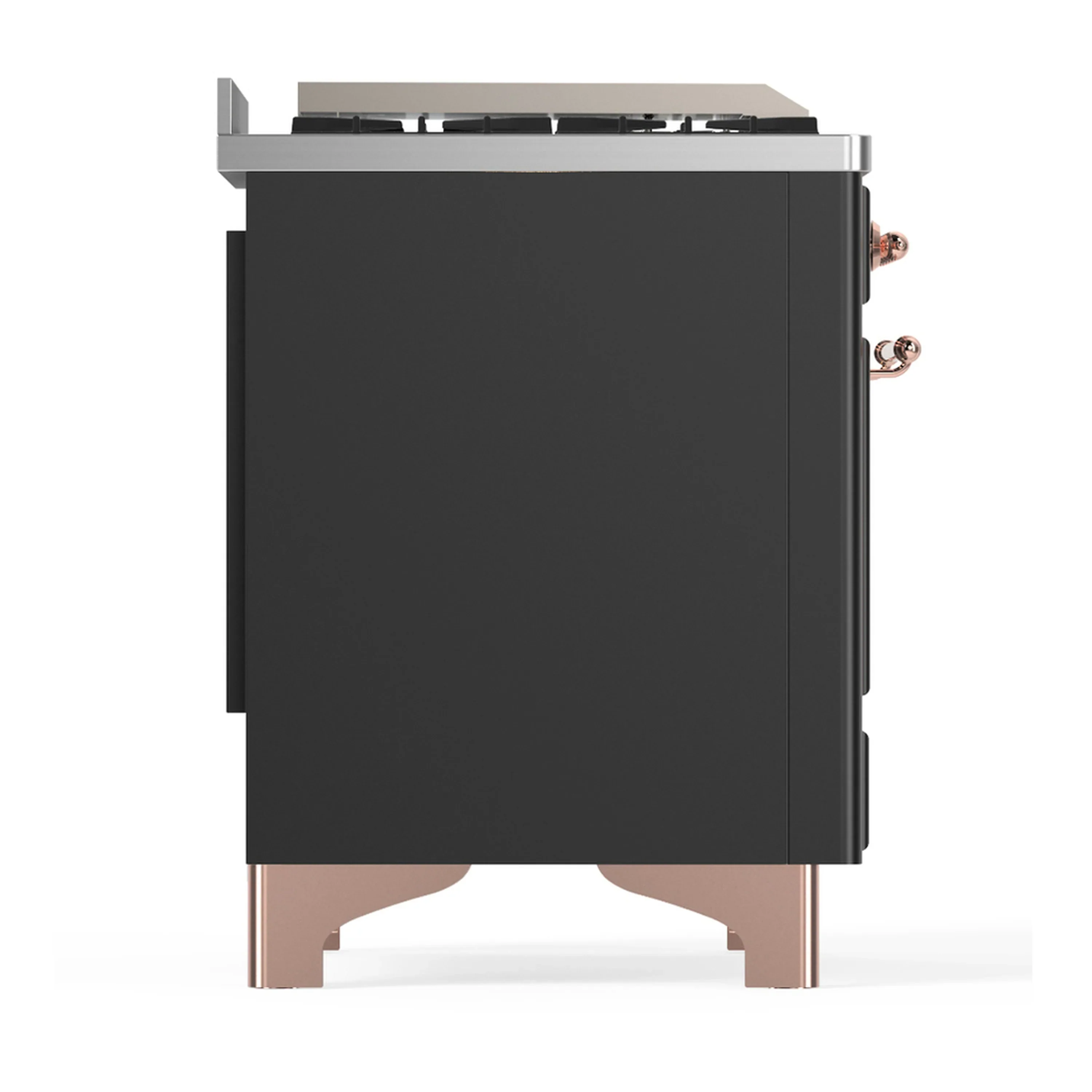 ILVE Majestic III 40-inch Dual Fuel Range with 6 Natural Gas Burner, Griddle and Solid Door Electric Oven in Graphite Matte with Copper Trim (UMD40FQNR3MGP) - Image 8