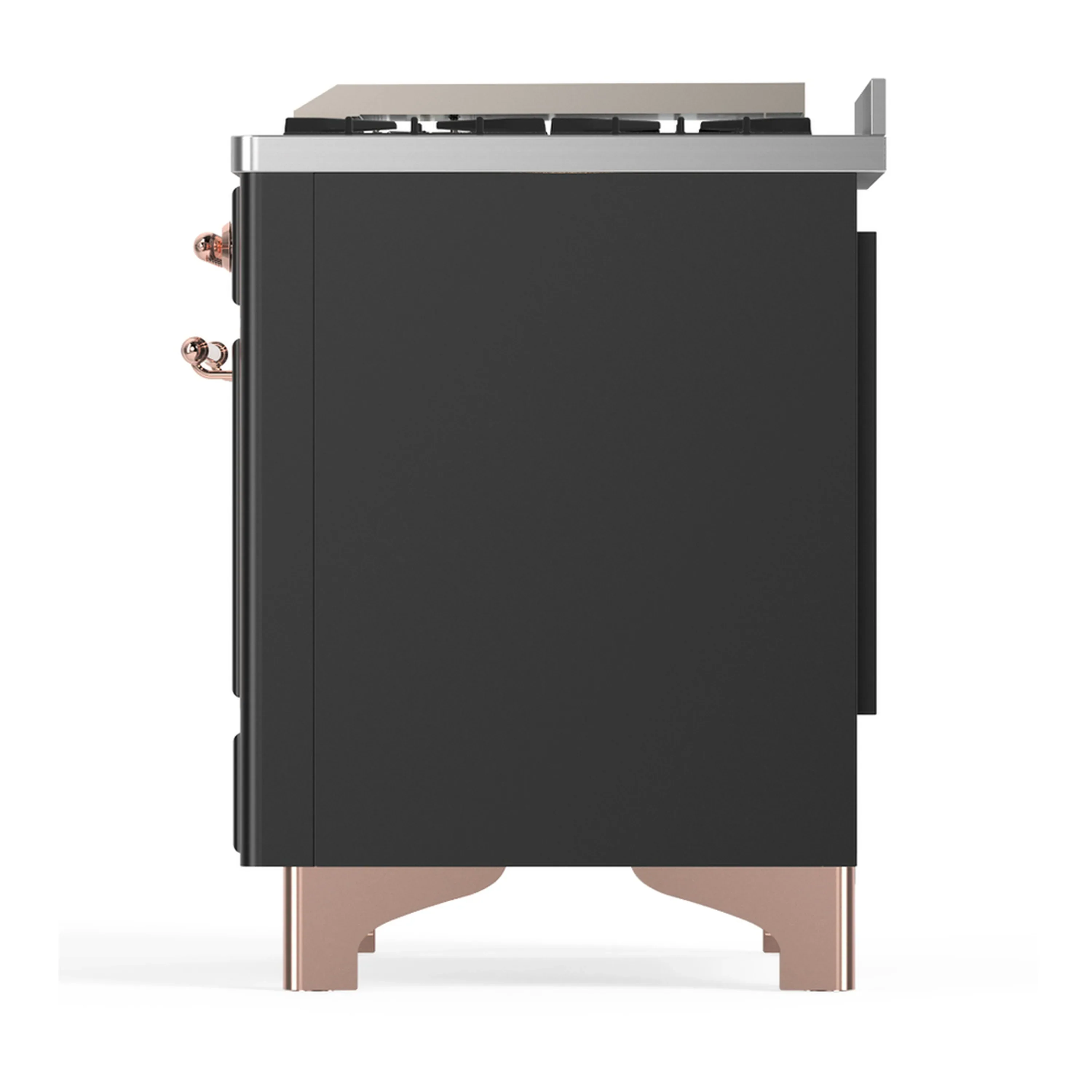 ILVE Majestic III 40-inch Dual Fuel Range with 6 Natural Gas Burner, Griddle and Solid Door Electric Oven in Graphite Matte with Copper Trim (UMD40FQNR3MGP) - Image 9