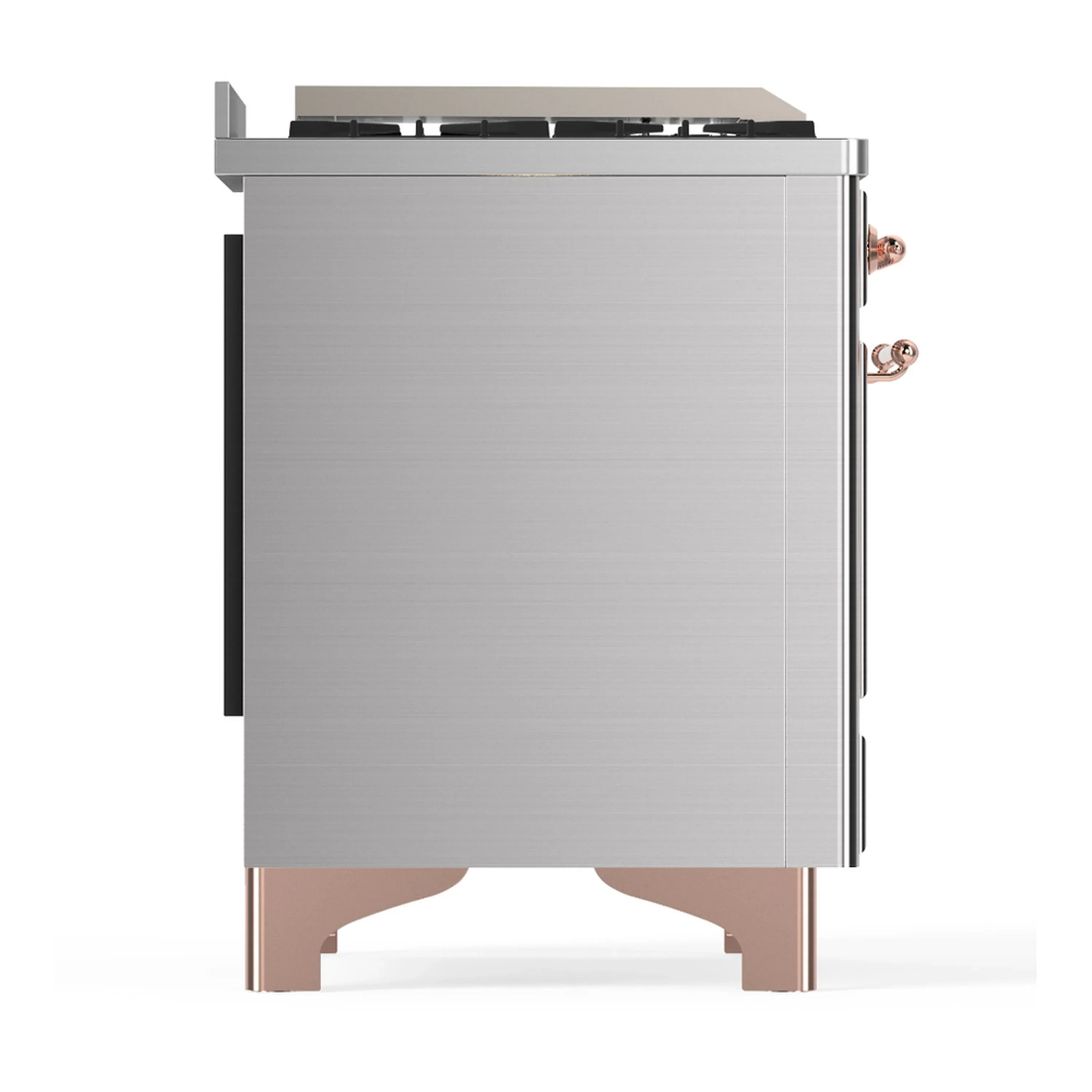 ILVE Majestic III 40-inch Dual Fuel Range with 6 Natural Gas Burner, Griddle and Solid Door Electric Oven in Stainless Steel with Copper Trim (UMD40FQNR3SSP) - Image 8