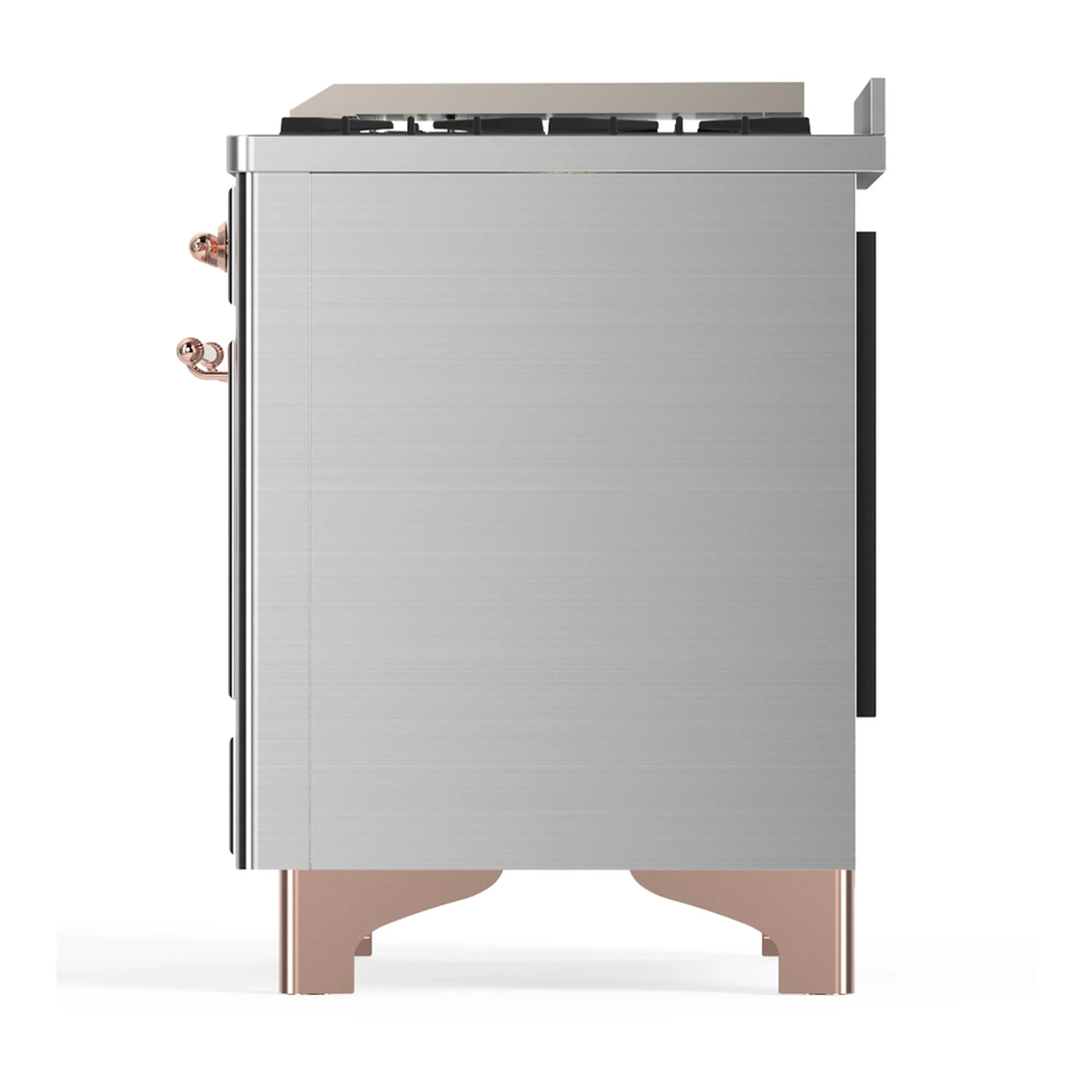 ILVE Majestic III 40-inch Dual Fuel Range with 6 Natural Gas Burner, Griddle and Solid Door Electric Oven in Stainless Steel with Copper Trim (UMD40FQNR3SSP) - Image 9