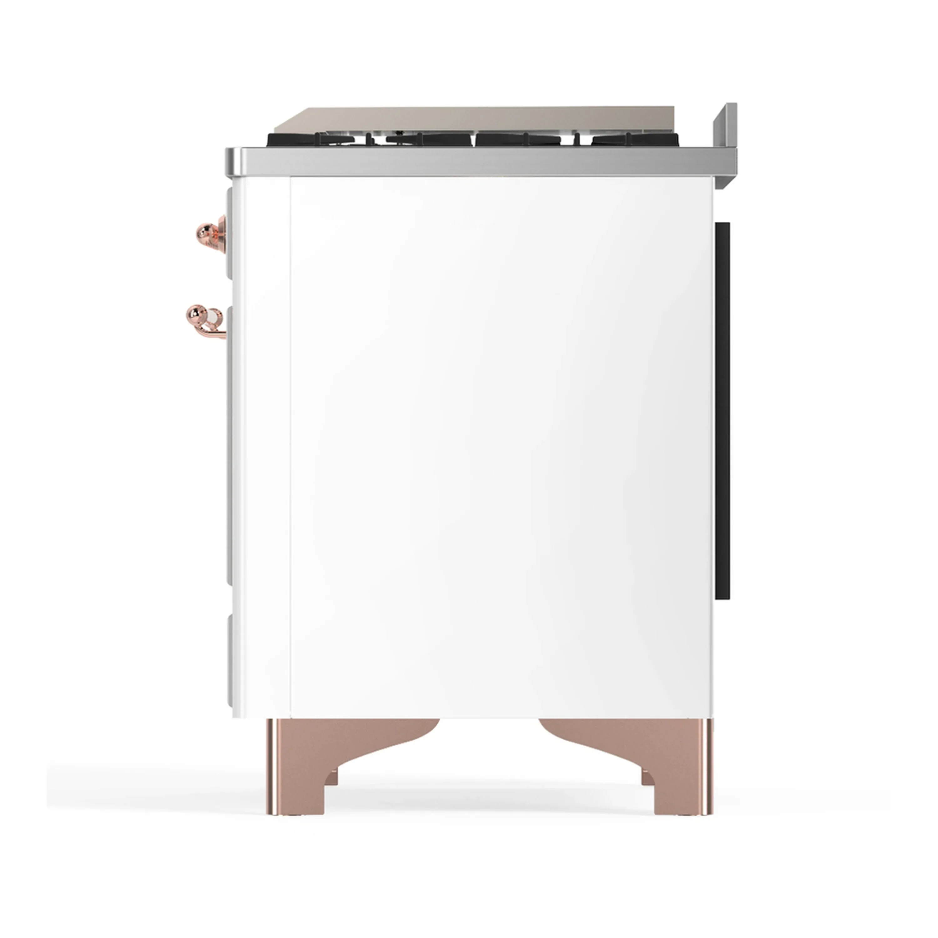 ILVE Majestic III 40-inch Dual Fuel Range with 6 Natural Gas Burner, Griddle and Triple Glass Door Electric Oven in White with Copper Trim (UMD40FNR3WHP) - Image 8