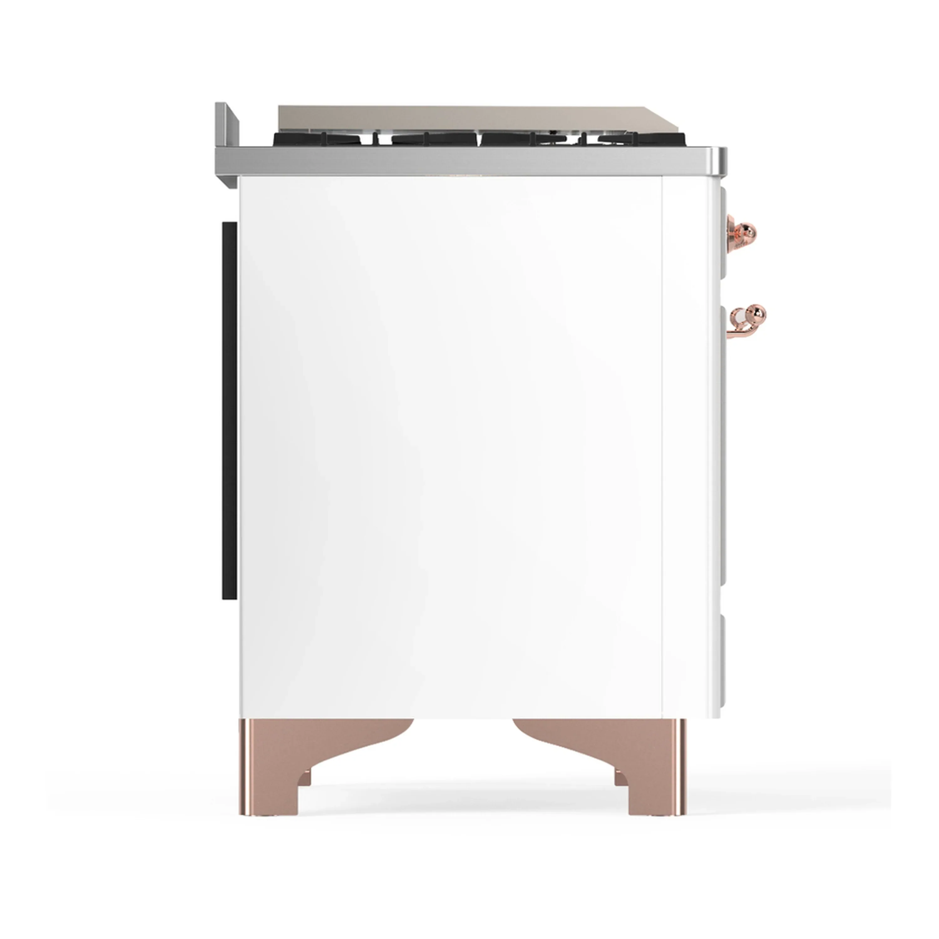 ILVE Majestic III 40-inch Dual Fuel Range with 6 Natural Gas Burner, Griddle and Triple Glass Door Electric Oven in White with Copper Trim (UMD40FNR3WHP) - Image 9