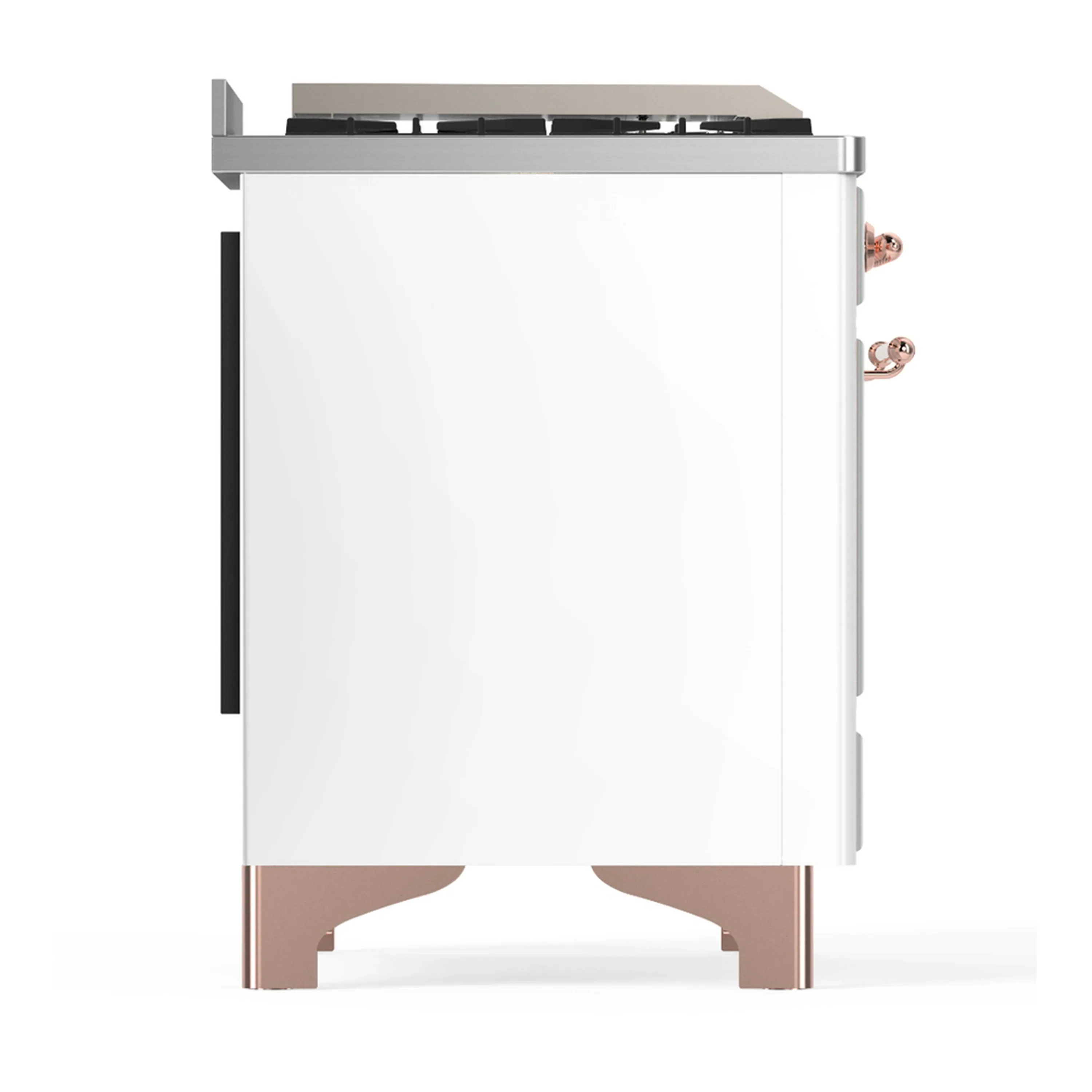 ILVE Majestic III 40-inch Dual Fuel Range with 5 Liquid Propane Burner, Griddle and Solid Door Electric Oven in White with Copper Trim (UMD40FQNR3WHPLP) - Image 8