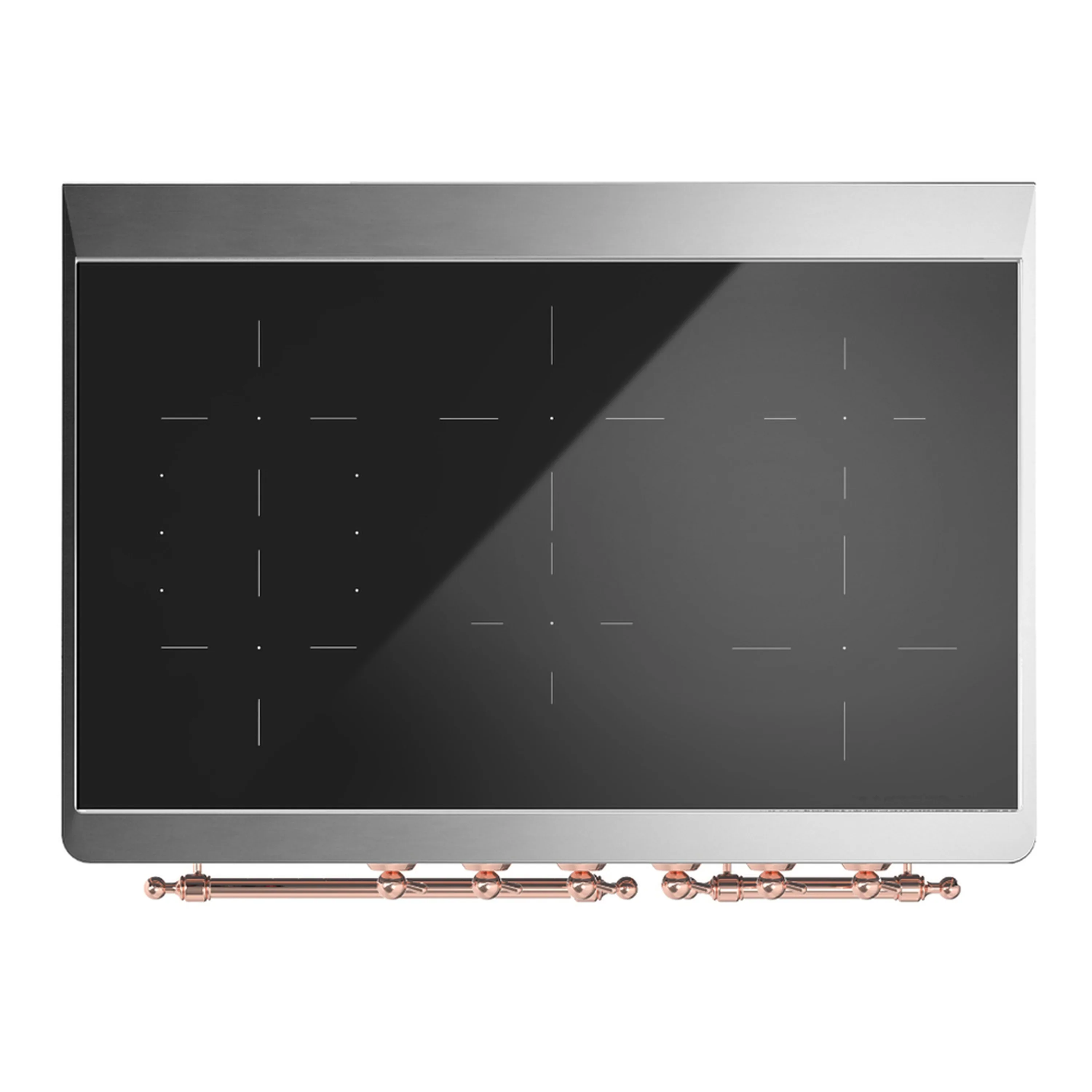 ILVE Majestic III 40-Inch Induction Range with 6 Induction Elements and Solid Door Electric Oven in Blue Grey with Copper Trim (UMDIB40QNR3BGP) - Image 2