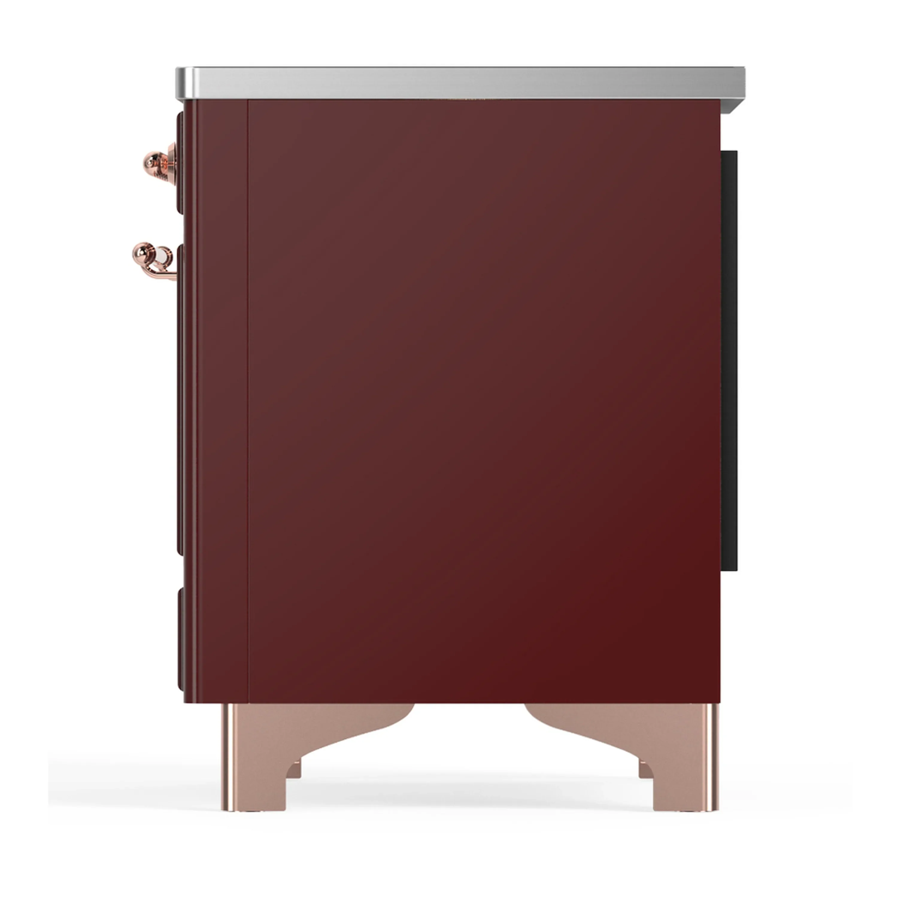 ILVE Majestic III 40-Inch Induction Range with 6 Induction Elements and Solid Door Electric Oven in Burgundy with Copper Trim (UMDIB40QNR3BUP) - Image 9