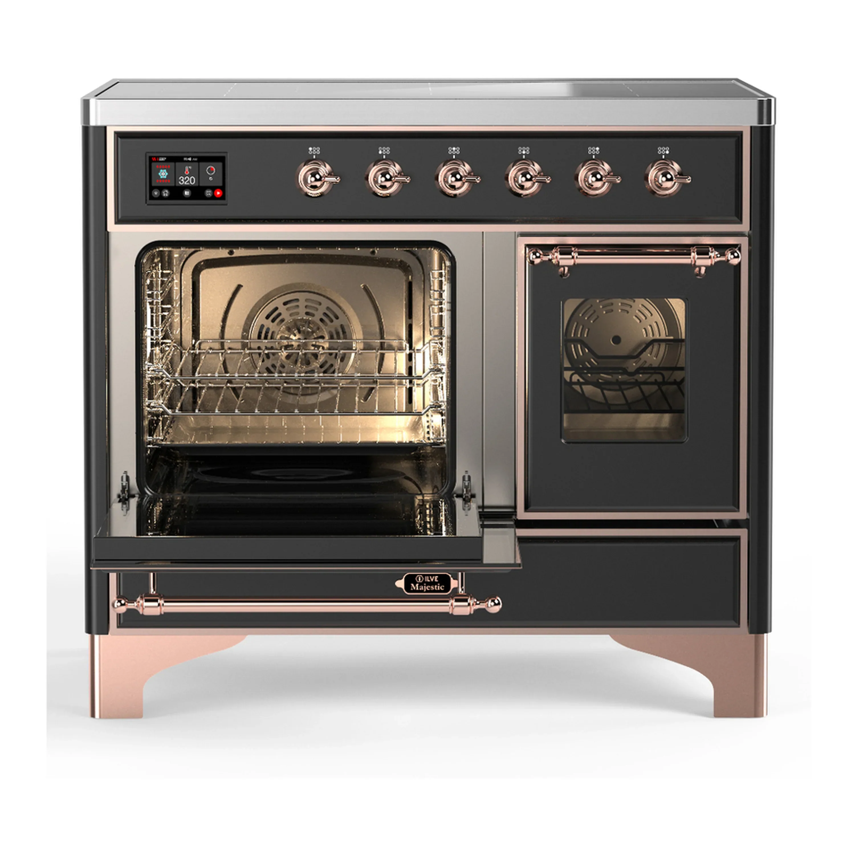 ILVE Majestic III 40-Inch Induction Range with 6 Induction Elements and Triple Glass Door Electric Oven in Matte Graphite with Copper Trim (UMDIB40NR3MGP) - Image 5