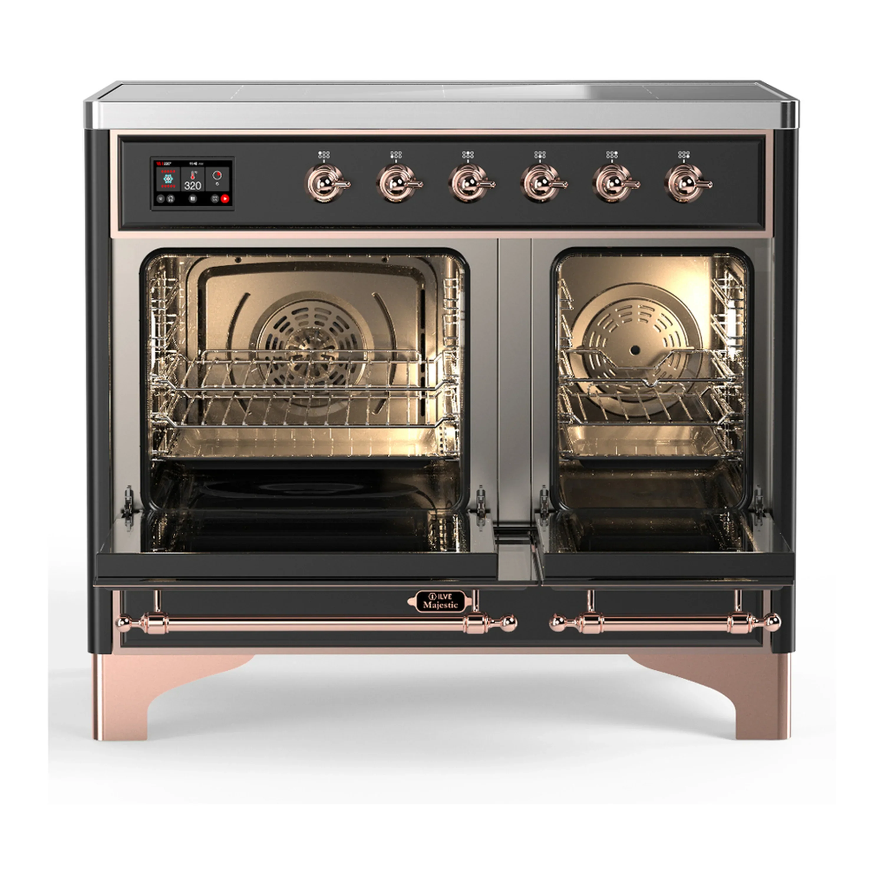ILVE Majestic III 40-Inch Induction Range with 6 Induction Elements and Triple Glass Door Electric Oven in Matte Graphite with Copper Trim (UMDIB40NR3MGP) - Image 6