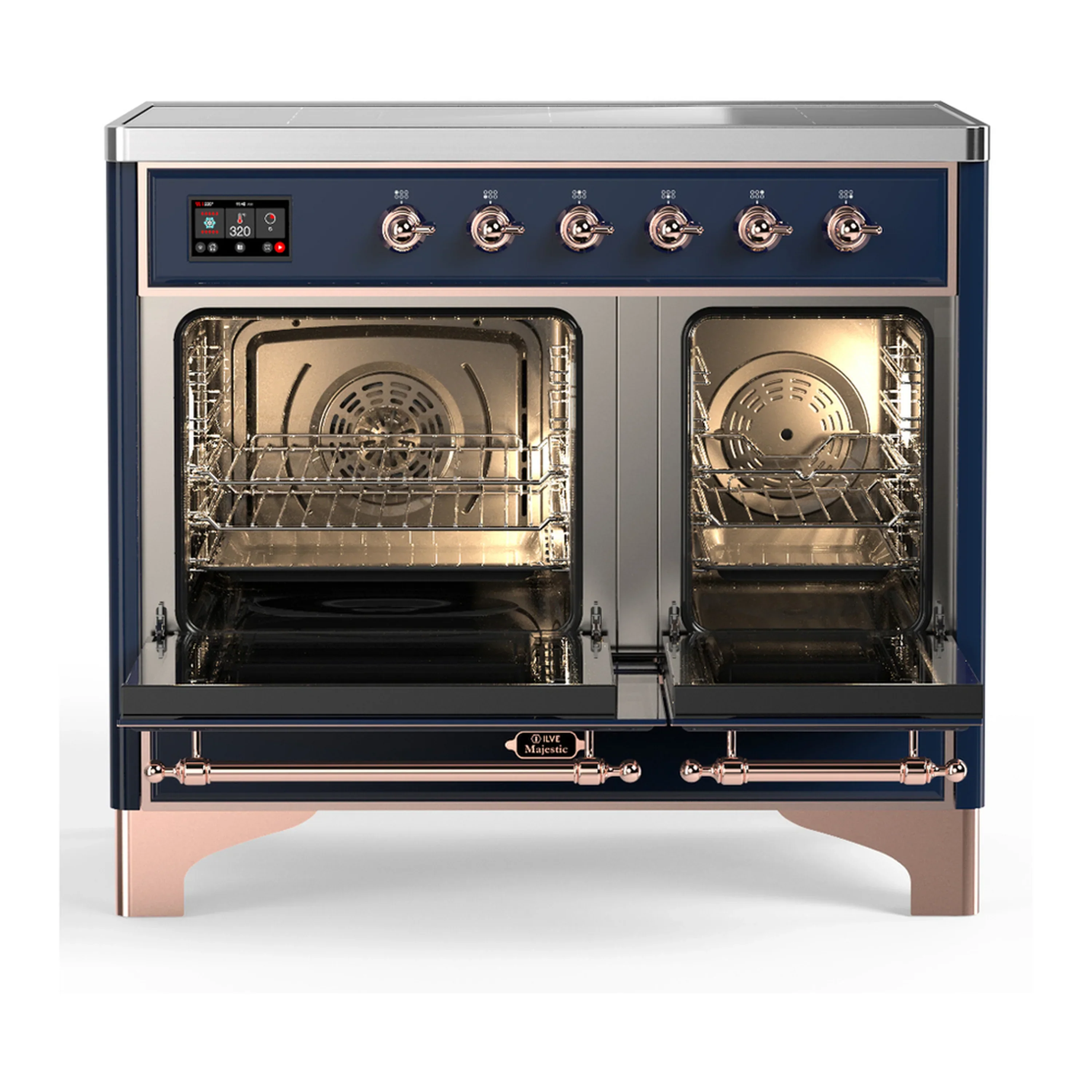 ILVE Majestic III 40-Inch Induction Range with 6 Induction Elements and Triple Glass Door Electric Oven in Mightnight Blue with Copper Trim (UMDIB40NR3MBP) - Image 6