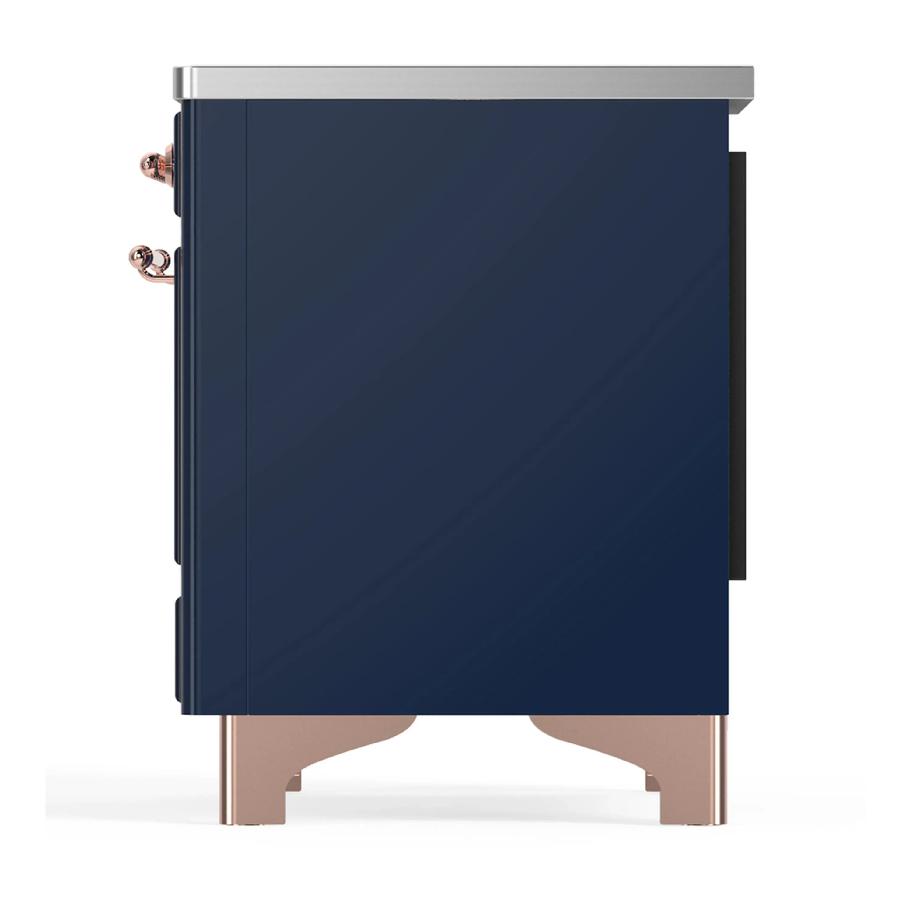 ILVE Majestic III 40-Inch Induction Range with 6 Induction Elements and Solid Door Electric Oven in Mightnight Blue with Copper Trim (UMDIB40QNR3MBP) - Image 9