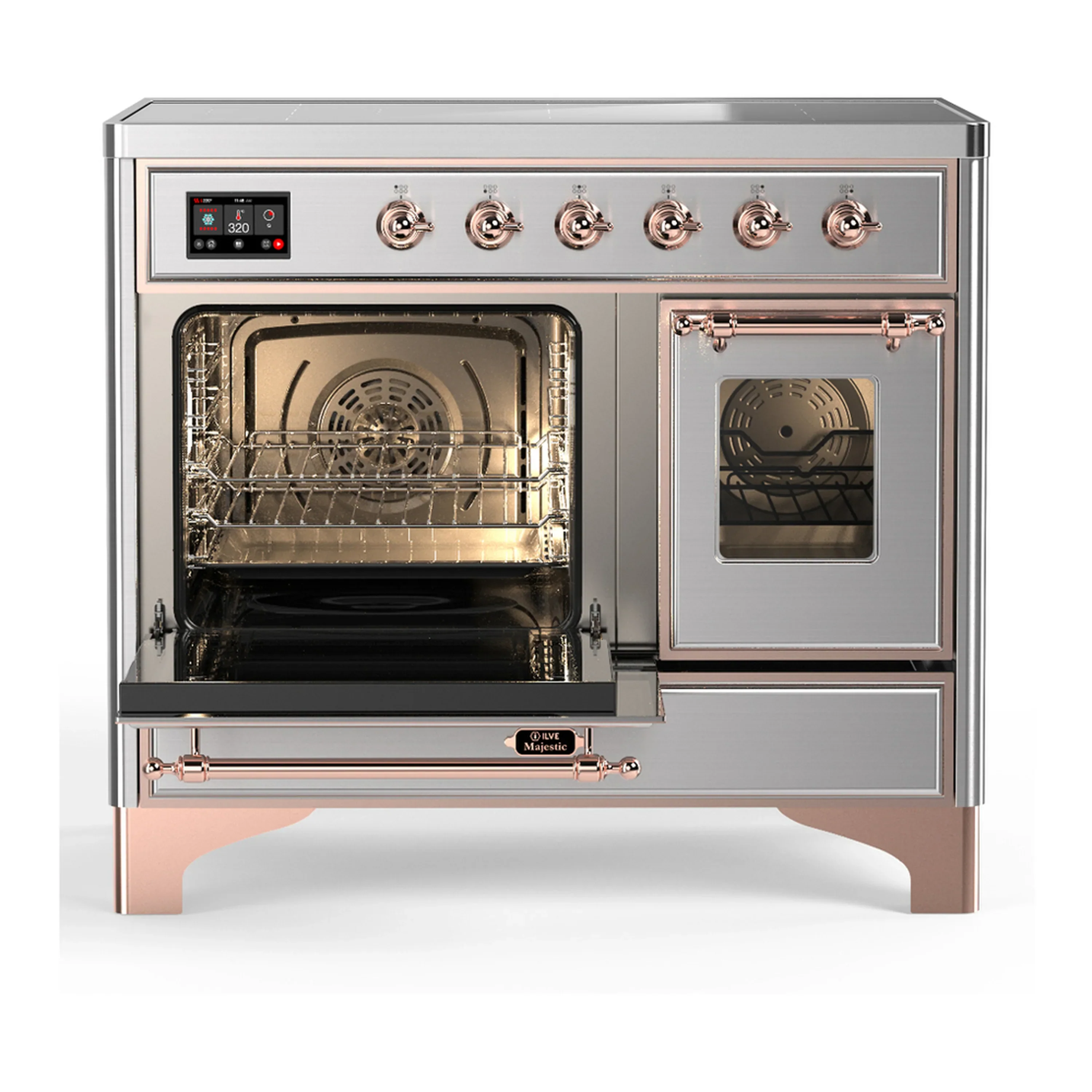 ILVE Majestic III 40-Inch Induction Range with 6 Induction Elements and Triple Glass Door Electric Oven in Stainless Steel with Copper Trim (UMDIB40NR3SSP) - Image 5