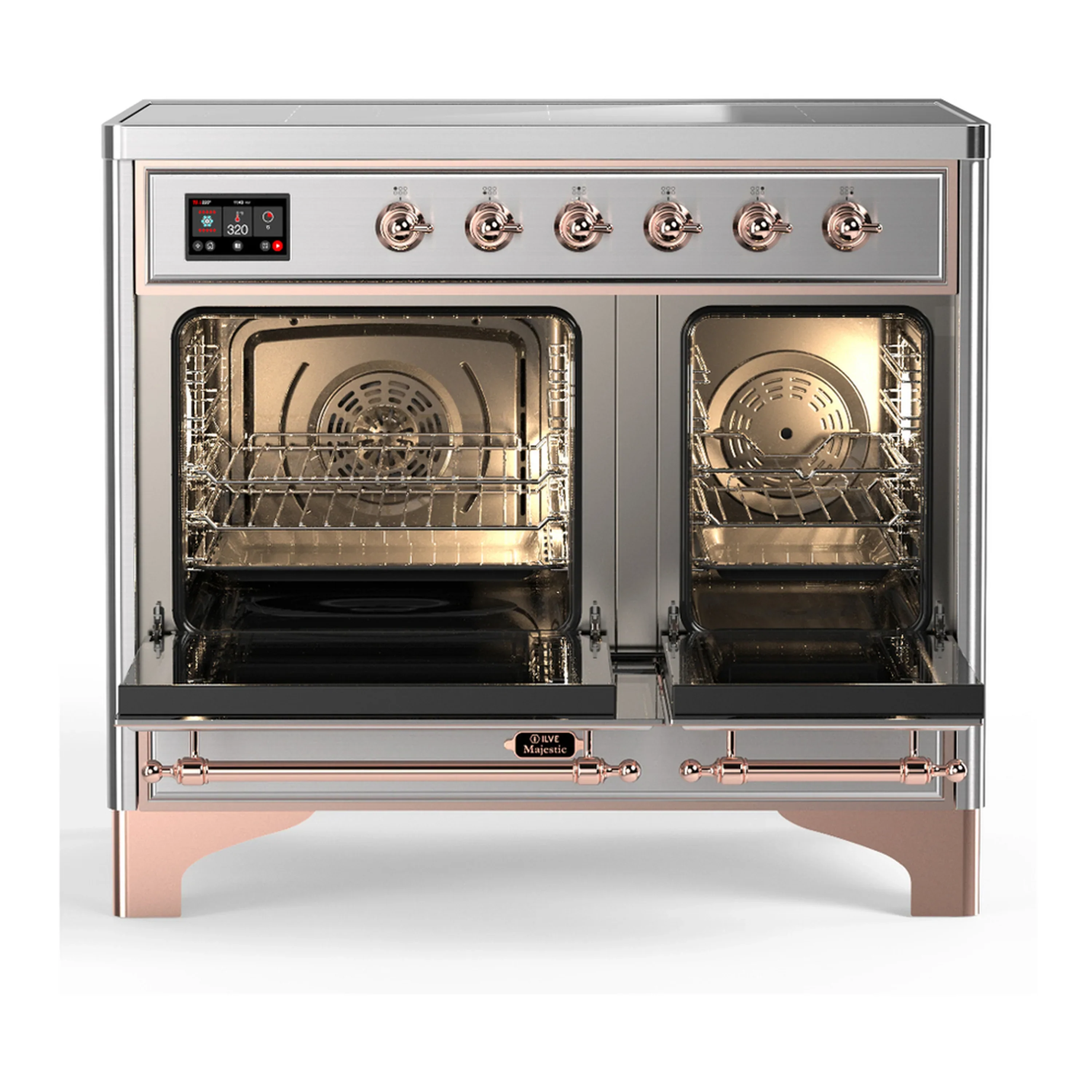 ILVE Majestic III 40-Inch Induction Range with 6 Induction Elements and Triple Glass Door Electric Oven in Stainless Steel with Copper Trim (UMDIB40NR3SSP) - Image 6