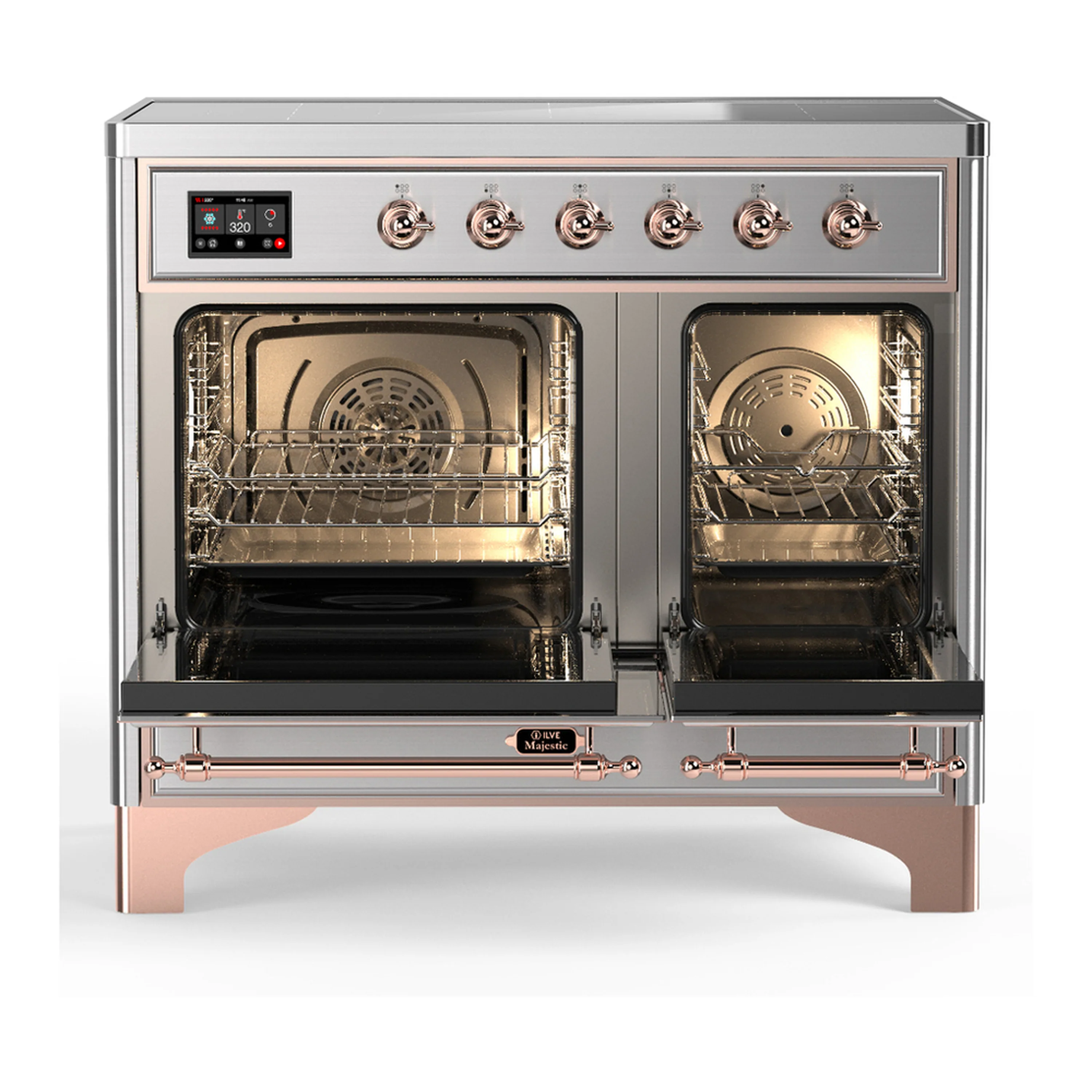 ILVE Majestic III 40-Inch Induction Range with 6 Induction Elements and Solid Door Electric Oven in Stainless Steel with Copper Trim (UMDIB40QNR3SSP) - Image 6
