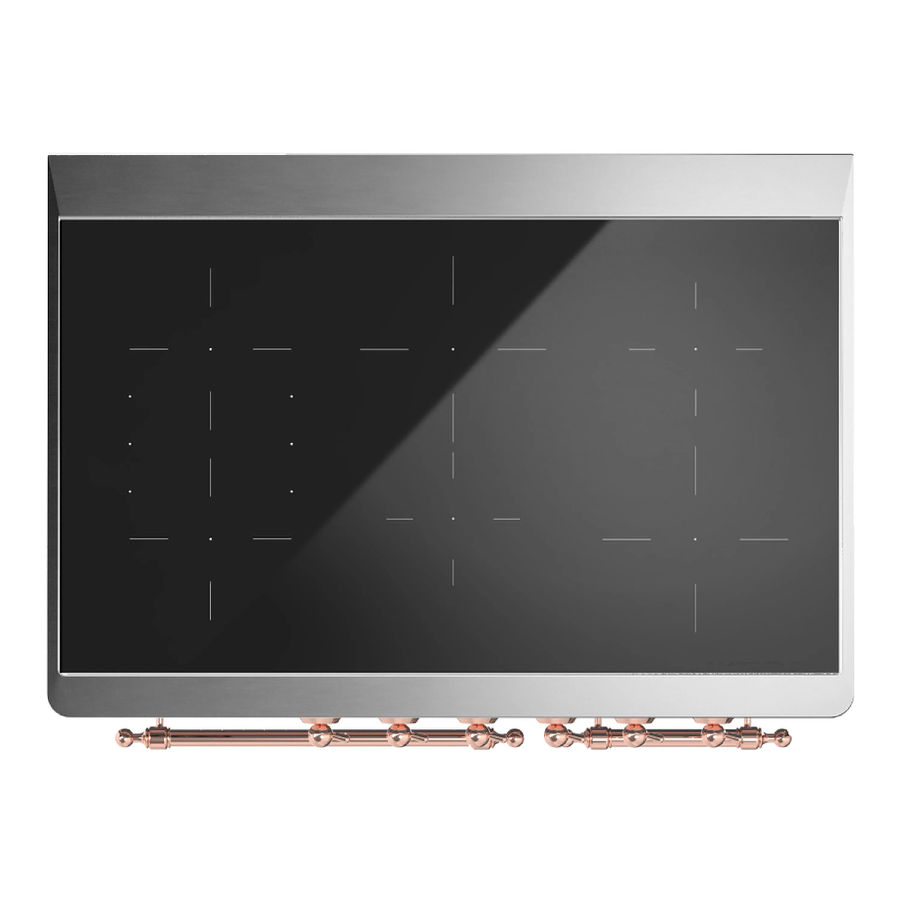 ILVE Majestic III 40-Inch Induction Range with 6 Induction Elements and Solid Door Electric Oven in White with Copper Trim (UMDIB40QNR3WHP) - Image 2