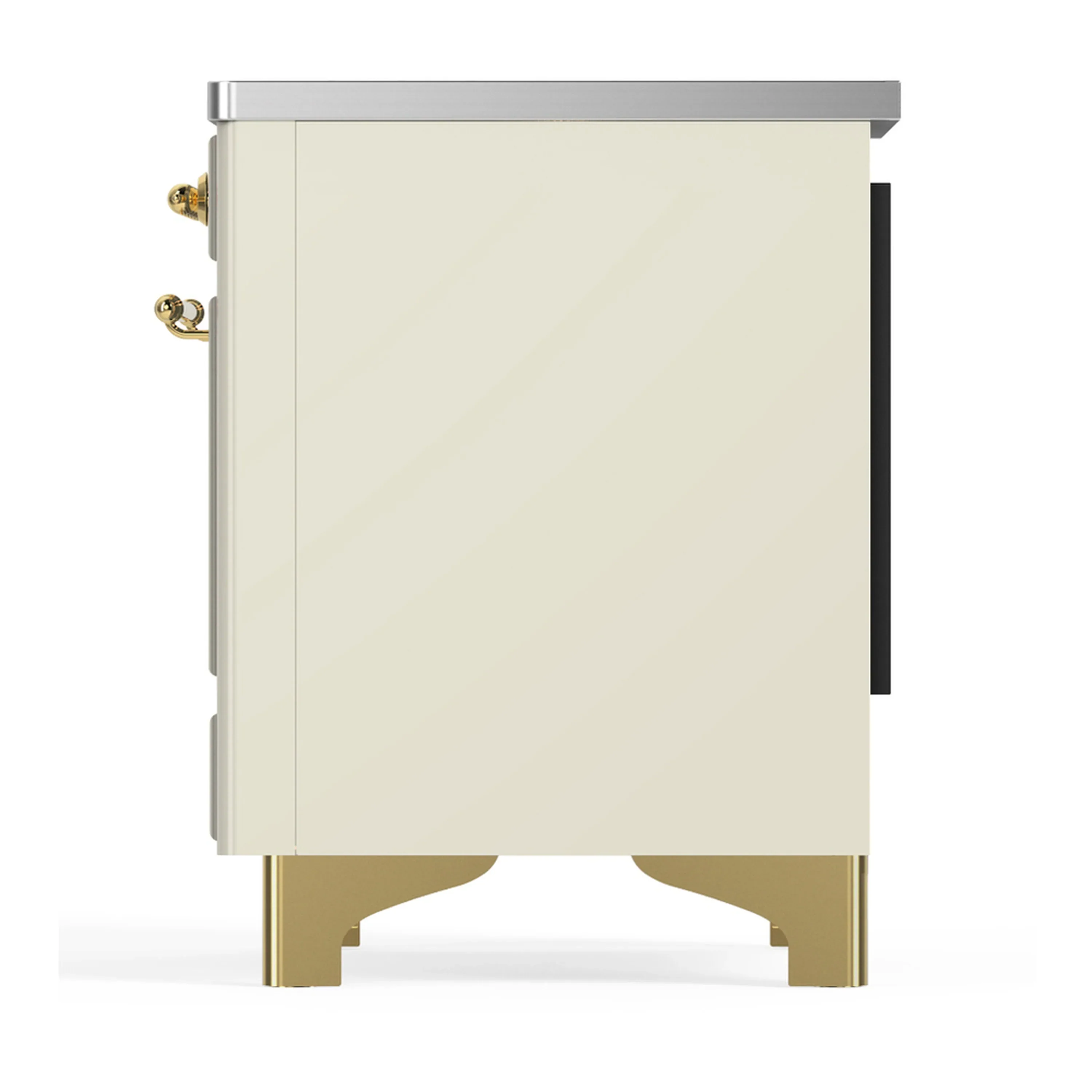 ILVE Majestic III 40-Inch Induction Range with 6 Induction Elements and Solid Door Electric Oven in Antique White with Brass Trim (UMDIB40QNR3AWG) - Image 9