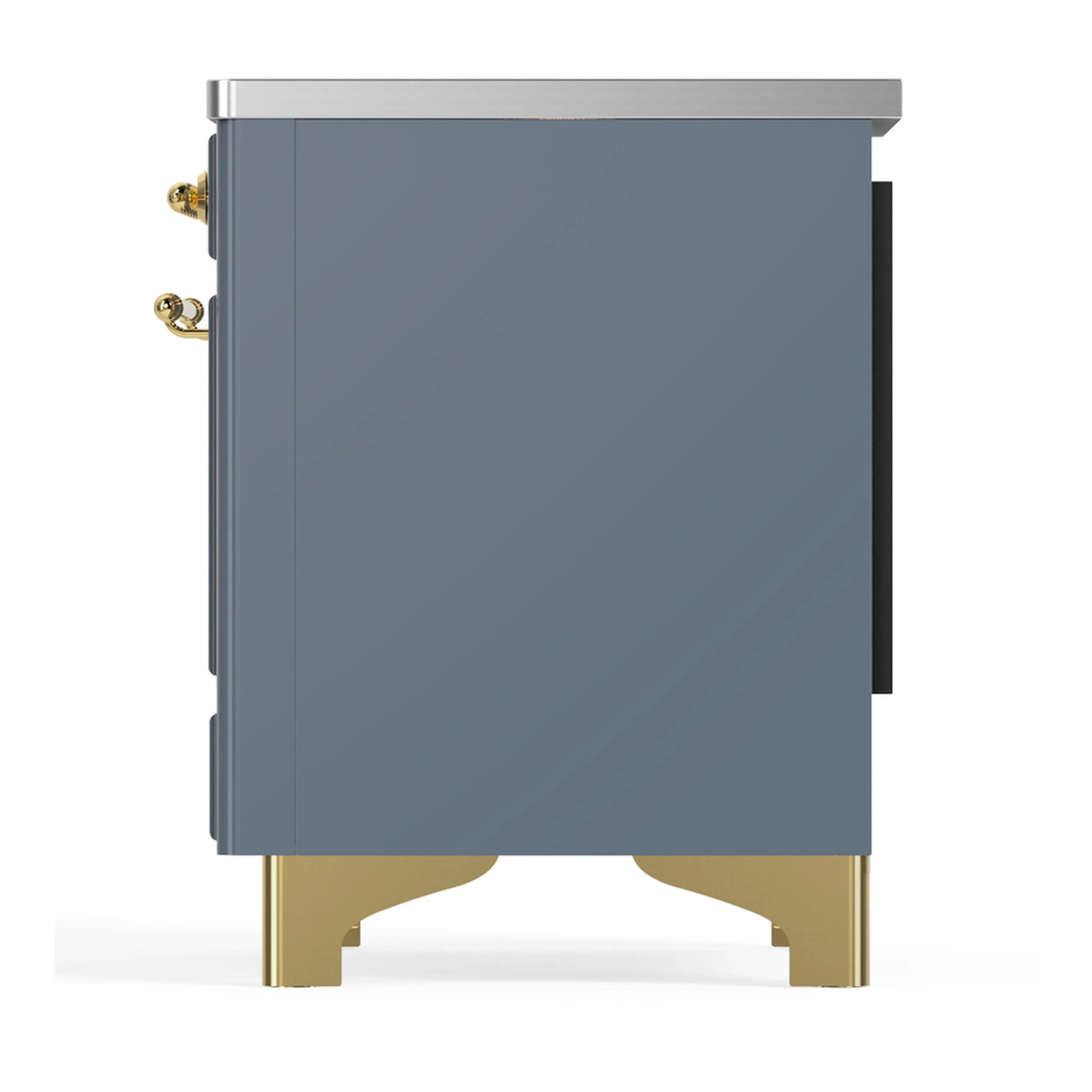 ILVE Majestic III 40-Inch Induction Range with 6 Induction Elements and Solid Door Electric Oven in Blue Grey with Brass Trim (UMDIB40QNR3BGG) - Image 9