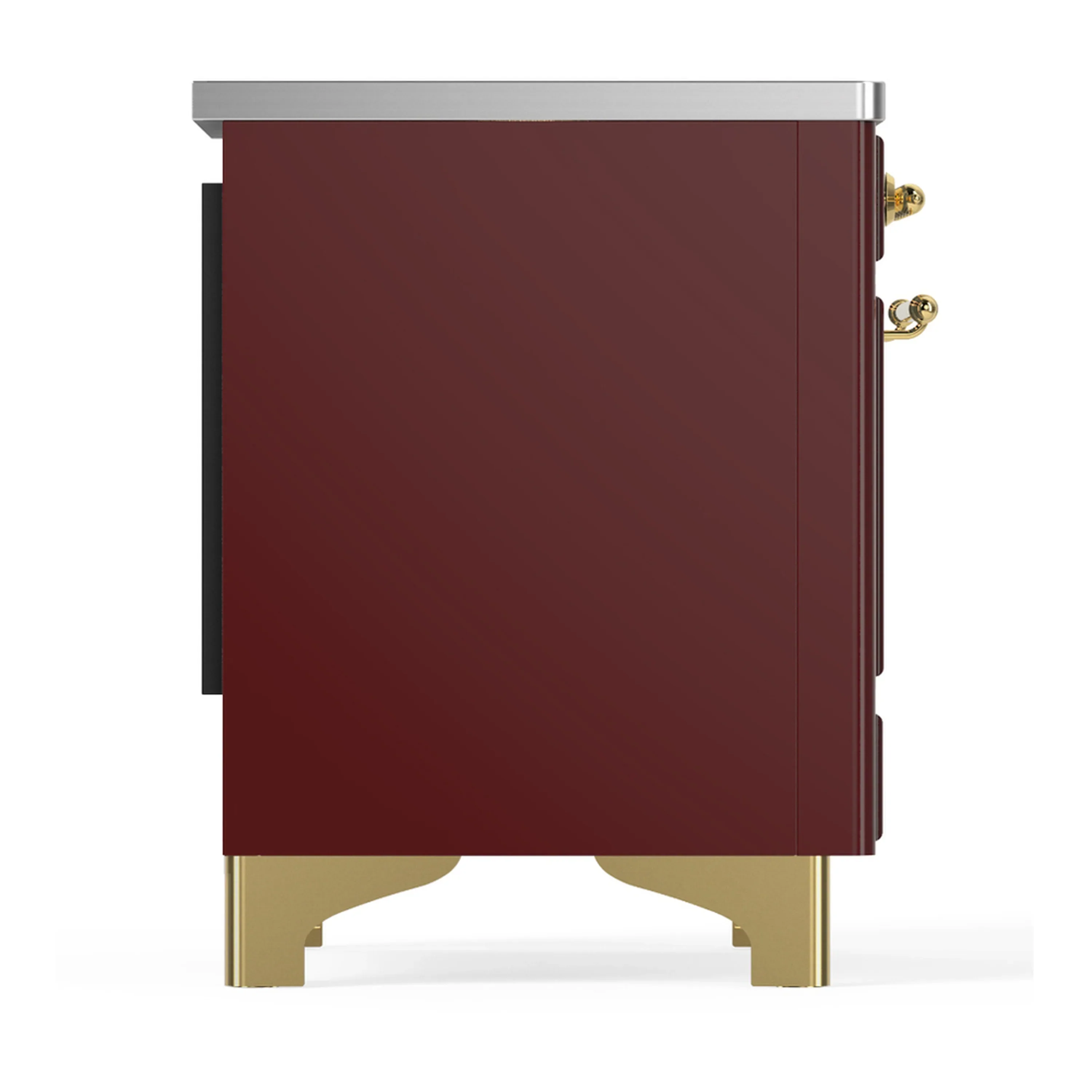 ILVE Majestic III 40-Inch Induction Range with 6 Induction Elements and Triple Glass Door Electric Oven in Burgundy with Brass Trim (UMDIB40NR3BUG) - Image 8