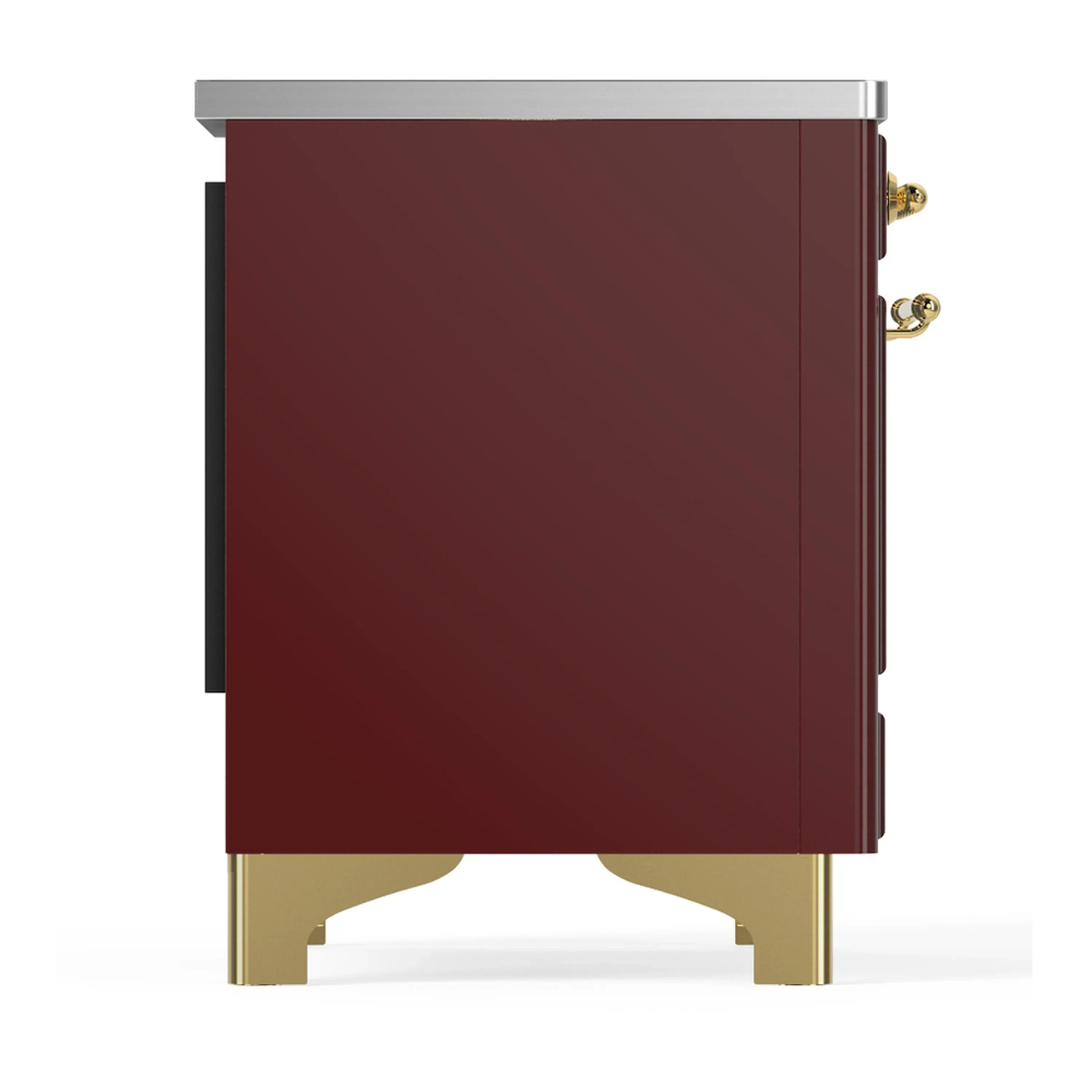 ILVE Majestic III 40-Inch Induction Range with 6 Induction Elements and Solid Door Electric Oven in Burgundy with Brass Trim (UMDIB40QNR3BUG) - Image 8