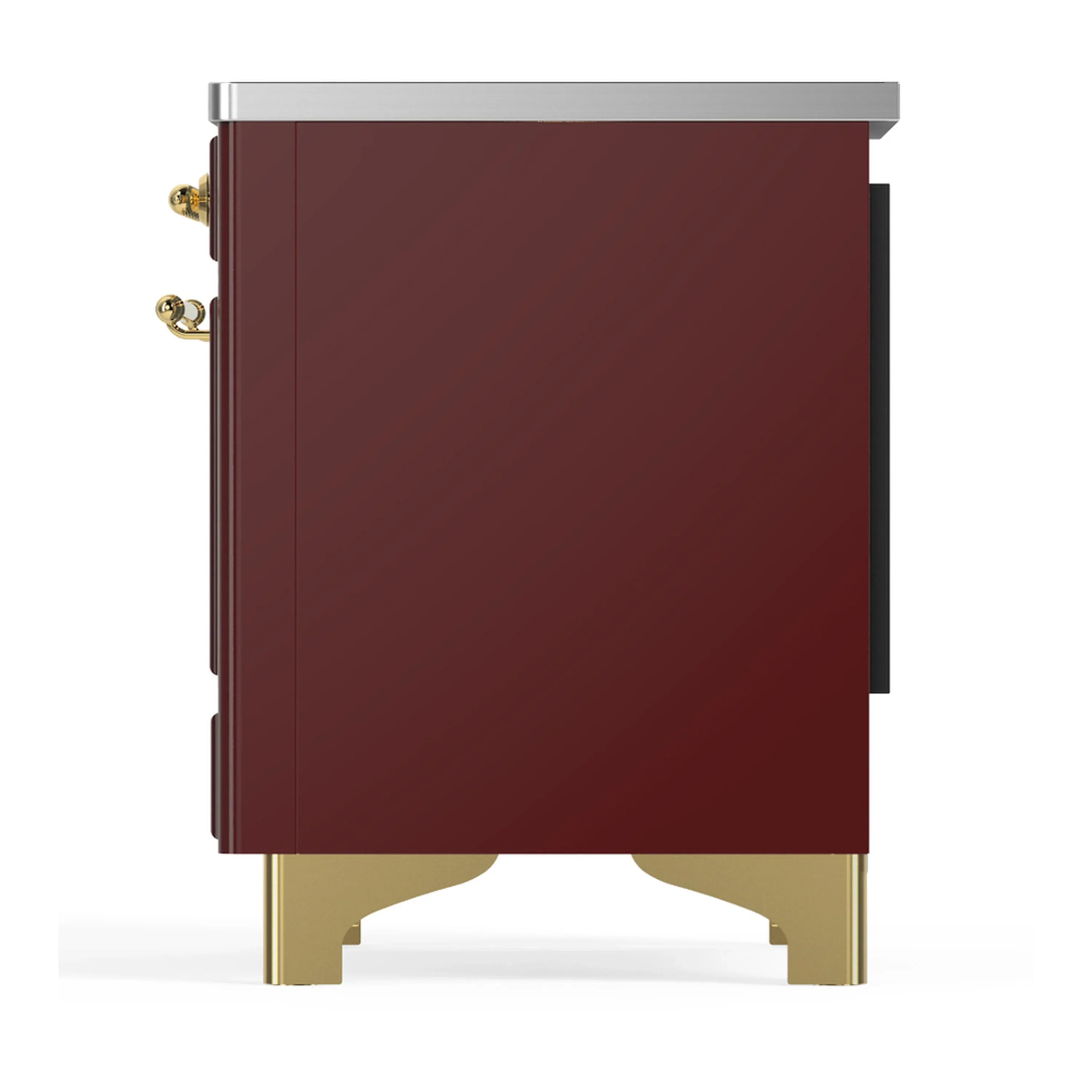 ILVE Majestic III 40-Inch Induction Range with 6 Induction Elements and Solid Door Electric Oven in Burgundy with Brass Trim (UMDIB40QNR3BUG) - Image 9