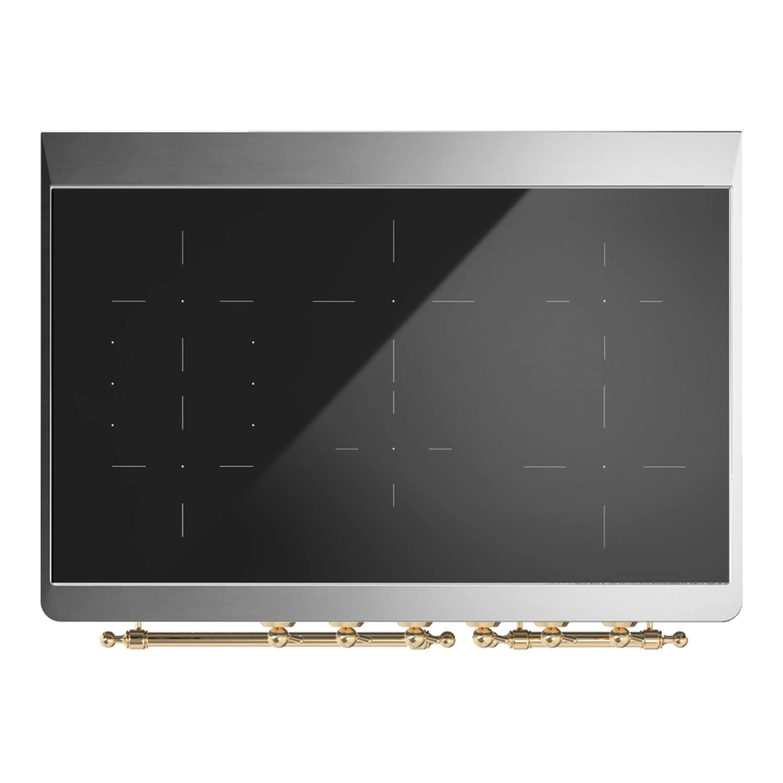 ILVE Majestic III 40-Inch Induction Range with 6 Induction Elements and Triple Glass Door Electric Oven in Emerald Green with Brass Trim (UMDIB40NR3EGG) - Image 2