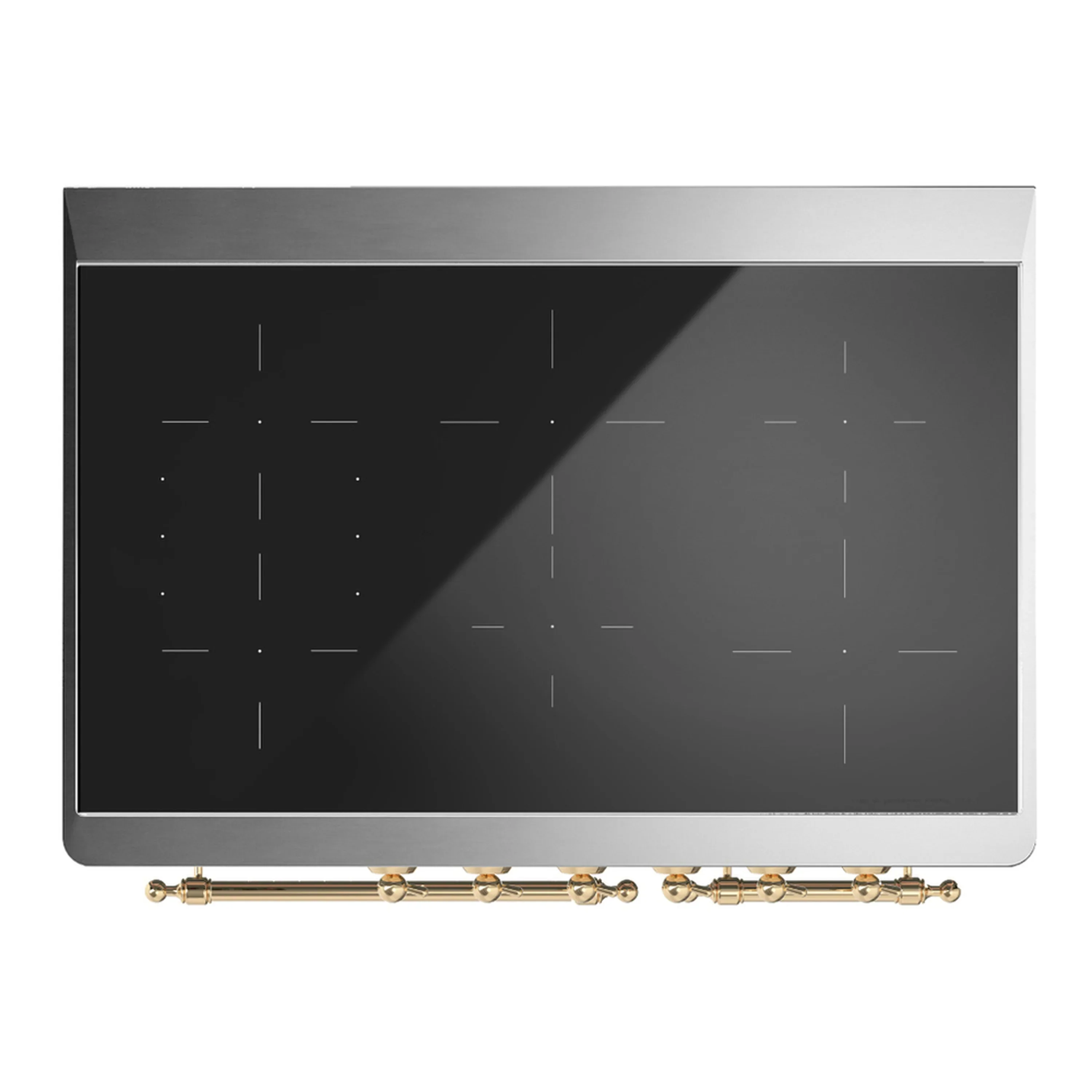 ILVE Majestic III 40-Inch Induction Range with 6 Induction Elements and Solid Door Electric Oven in Emerald Green with Brass Trim (UMDIB40QNR3EGG) - Image 2
