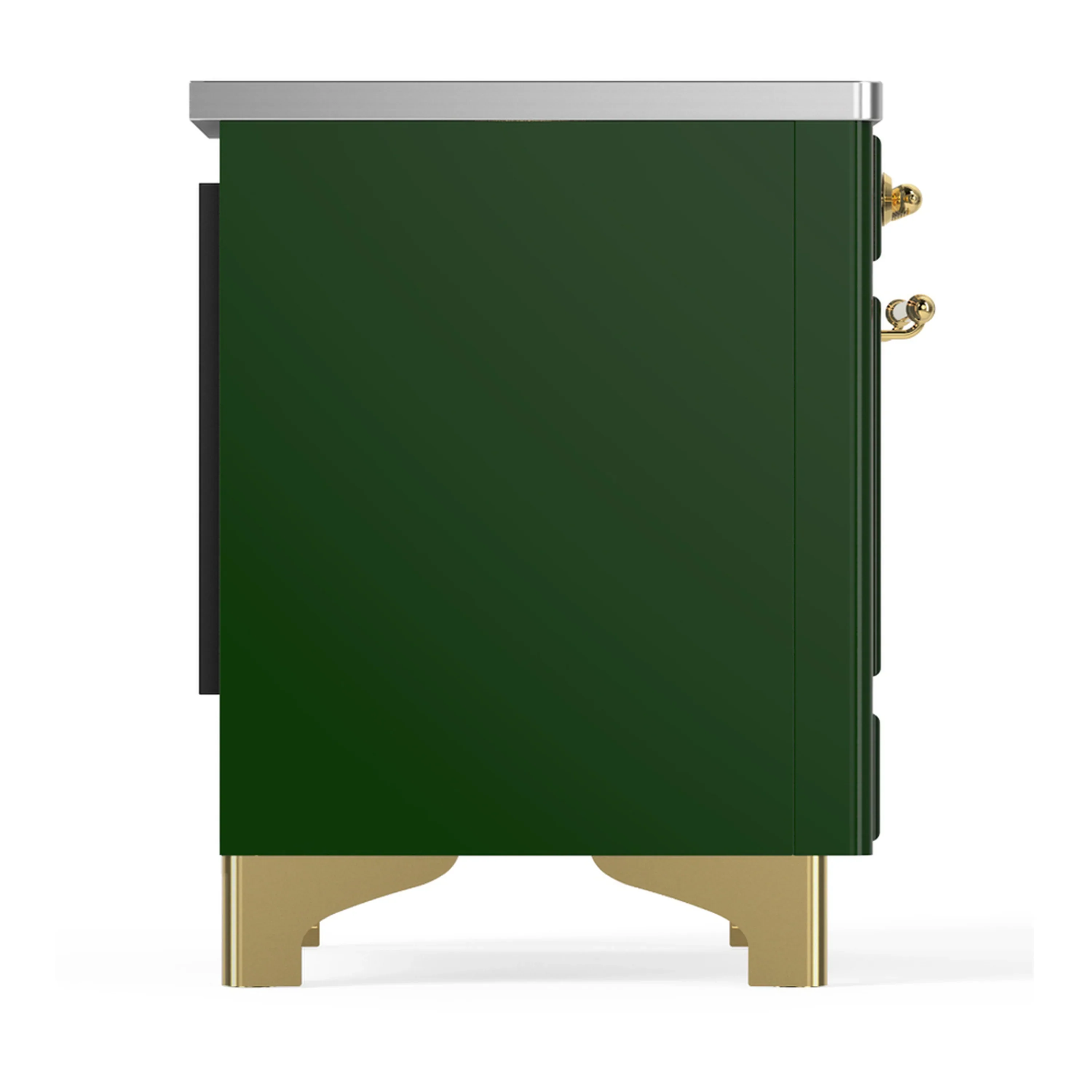 ILVE Majestic III 40-Inch Induction Range with 6 Induction Elements and Solid Door Electric Oven in Emerald Green with Brass Trim (UMDIB40QNR3EGG) - Image 8