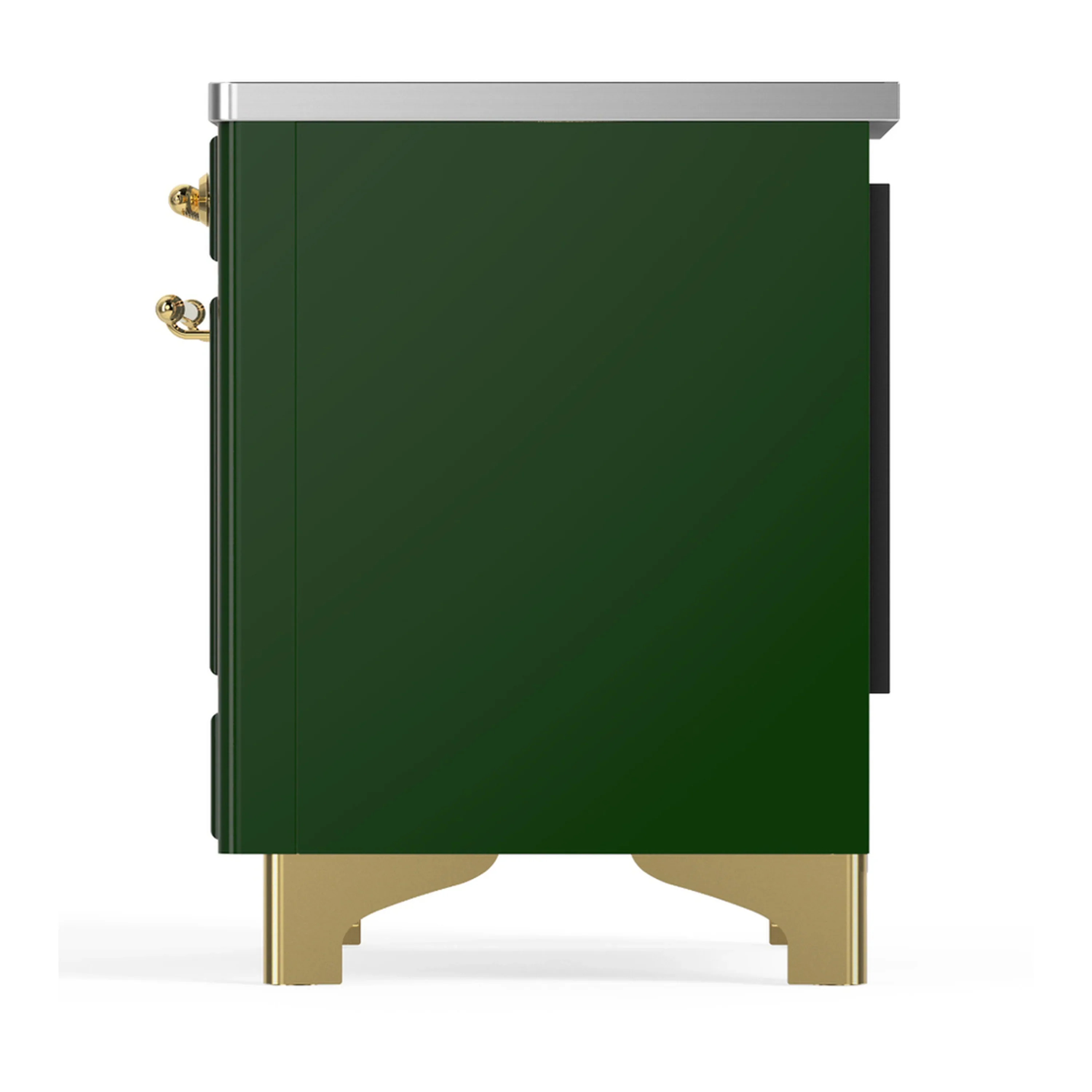 ILVE Majestic III 40-Inch Induction Range with 6 Induction Elements and Solid Door Electric Oven in Emerald Green with Brass Trim (UMDIB40QNR3EGG) - Image 9