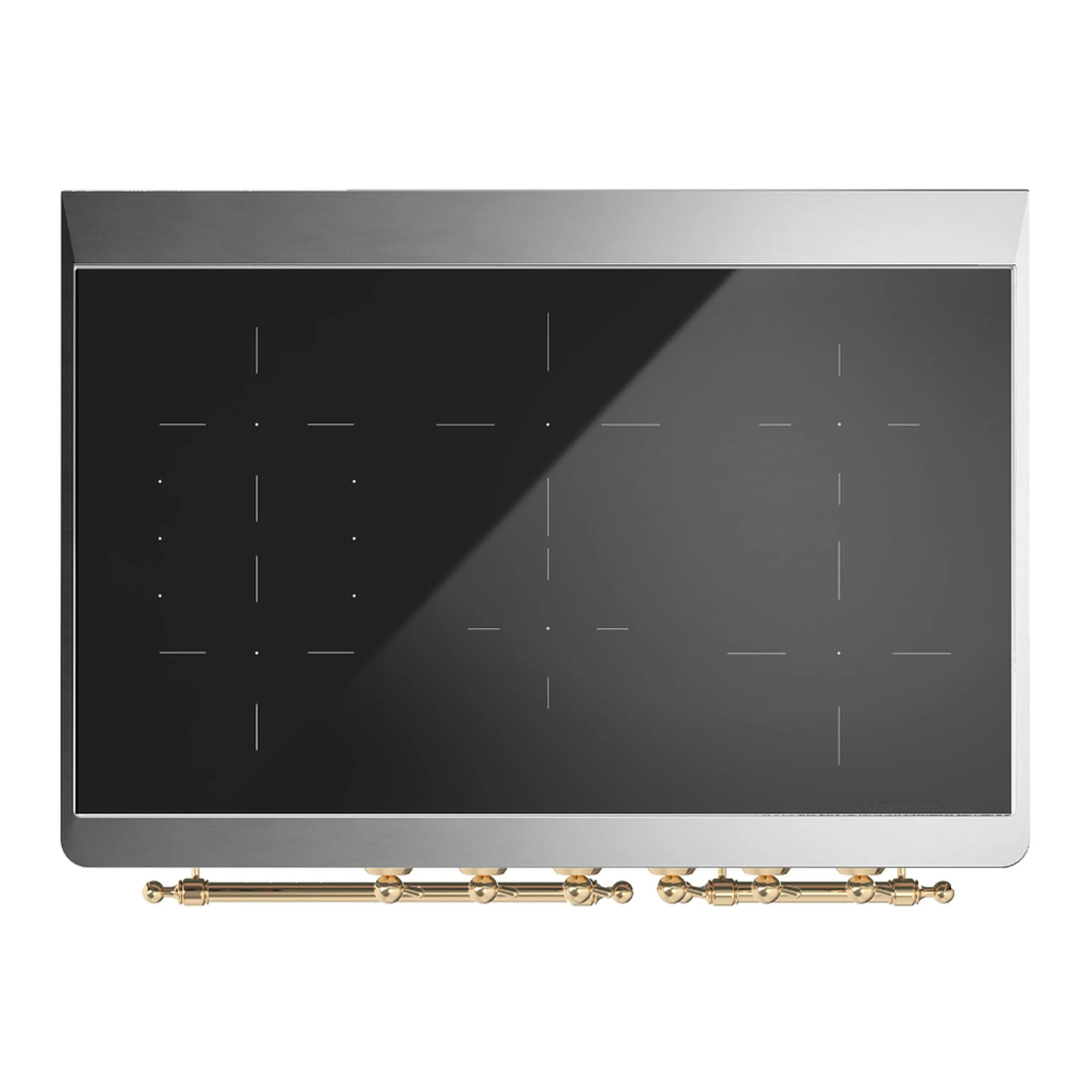 ILVE Majestic III 40-Inch Induction Range with 6 Induction Elements and Triple Glass Door Electric Oven in Glossy Black with Brass Trim (UMDIB40NR3BKG) - Image 2
