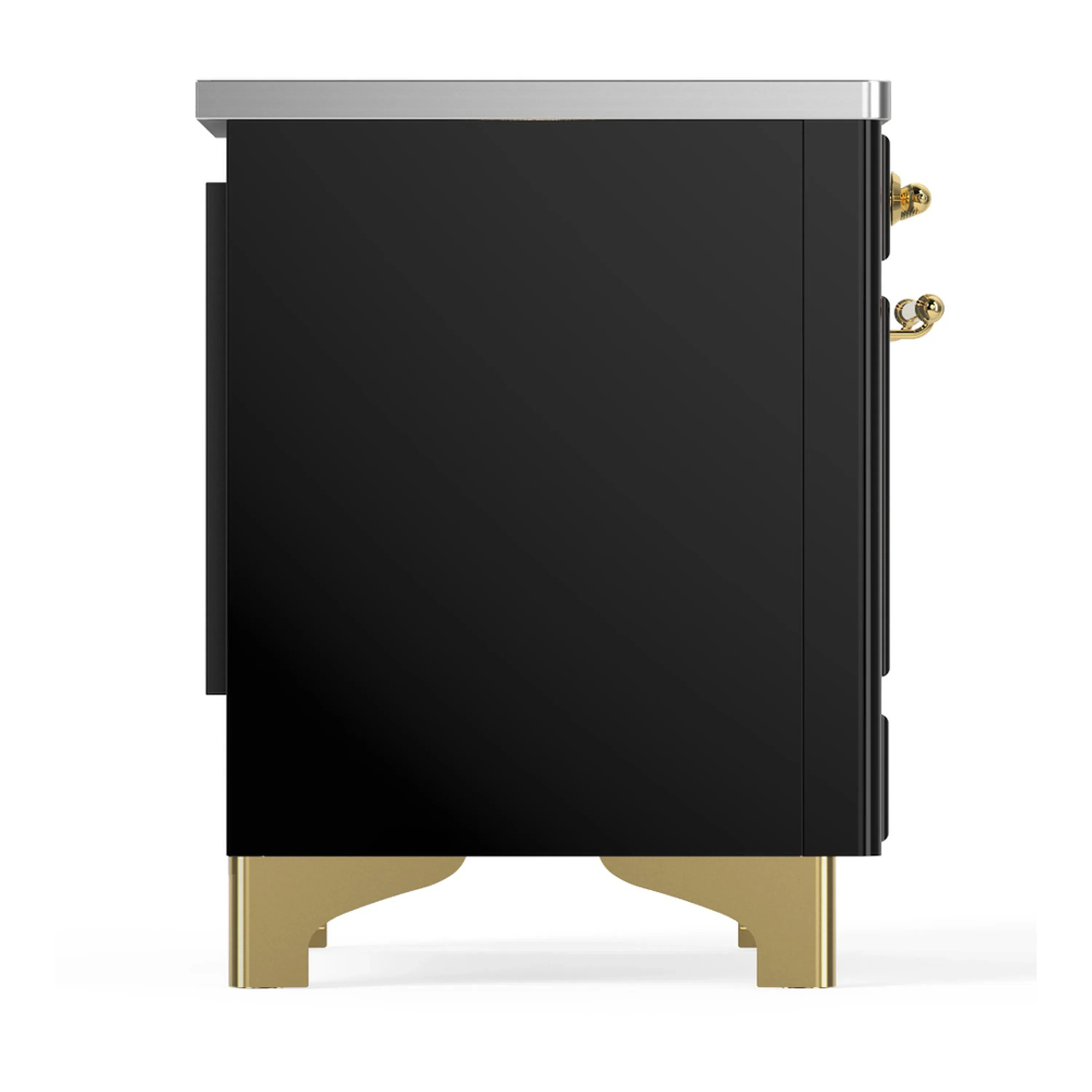 ILVE Majestic III 40-Inch Induction Range with 6 Induction Elements and Solid Door Electric Oven in Glossy Black with Brass Trim (UMDIB40QNR3BKG) - Image 8