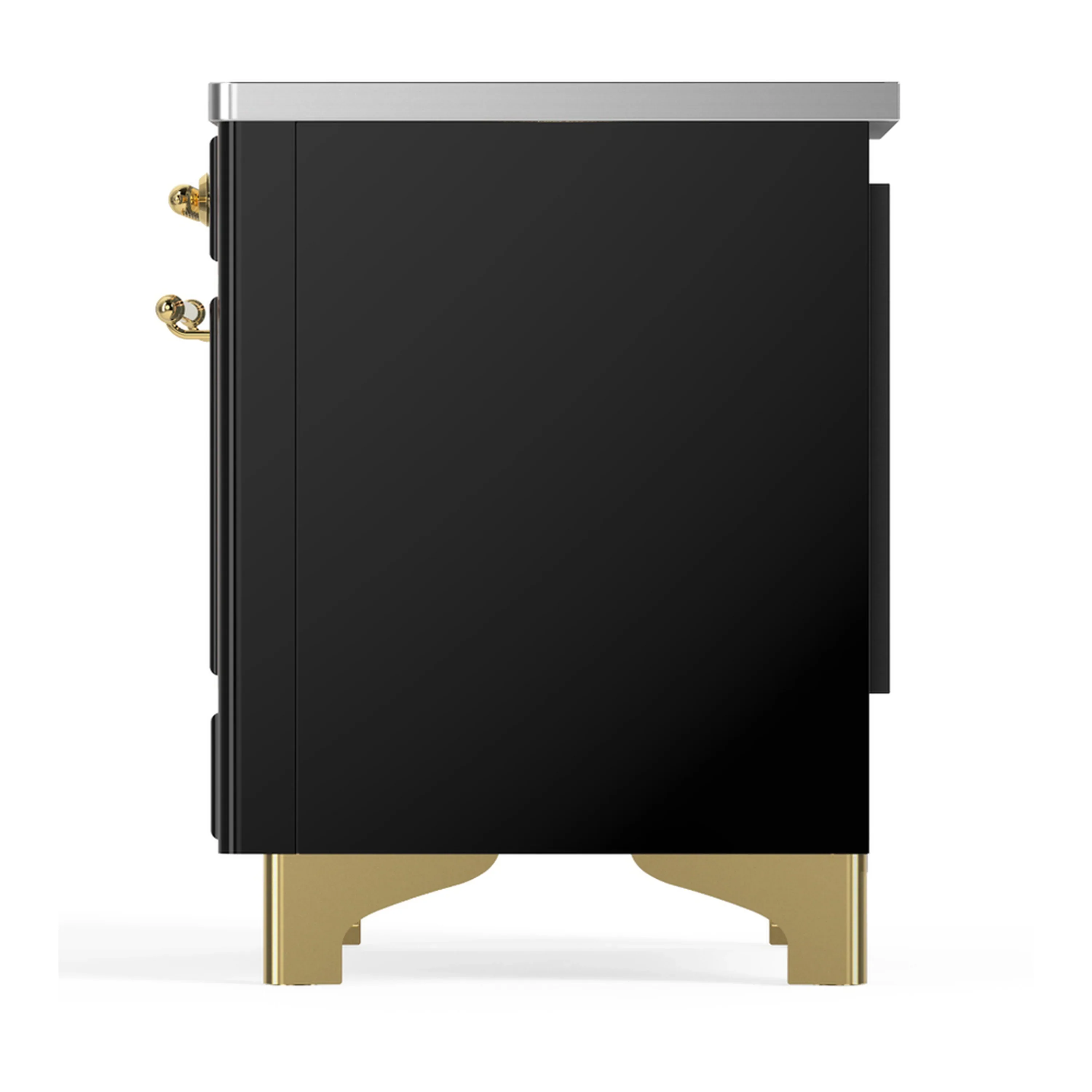 ILVE Majestic III 40-Inch Induction Range with 6 Induction Elements and Solid Door Electric Oven in Glossy Black with Brass Trim (UMDIB40QNR3BKG) - Image 9