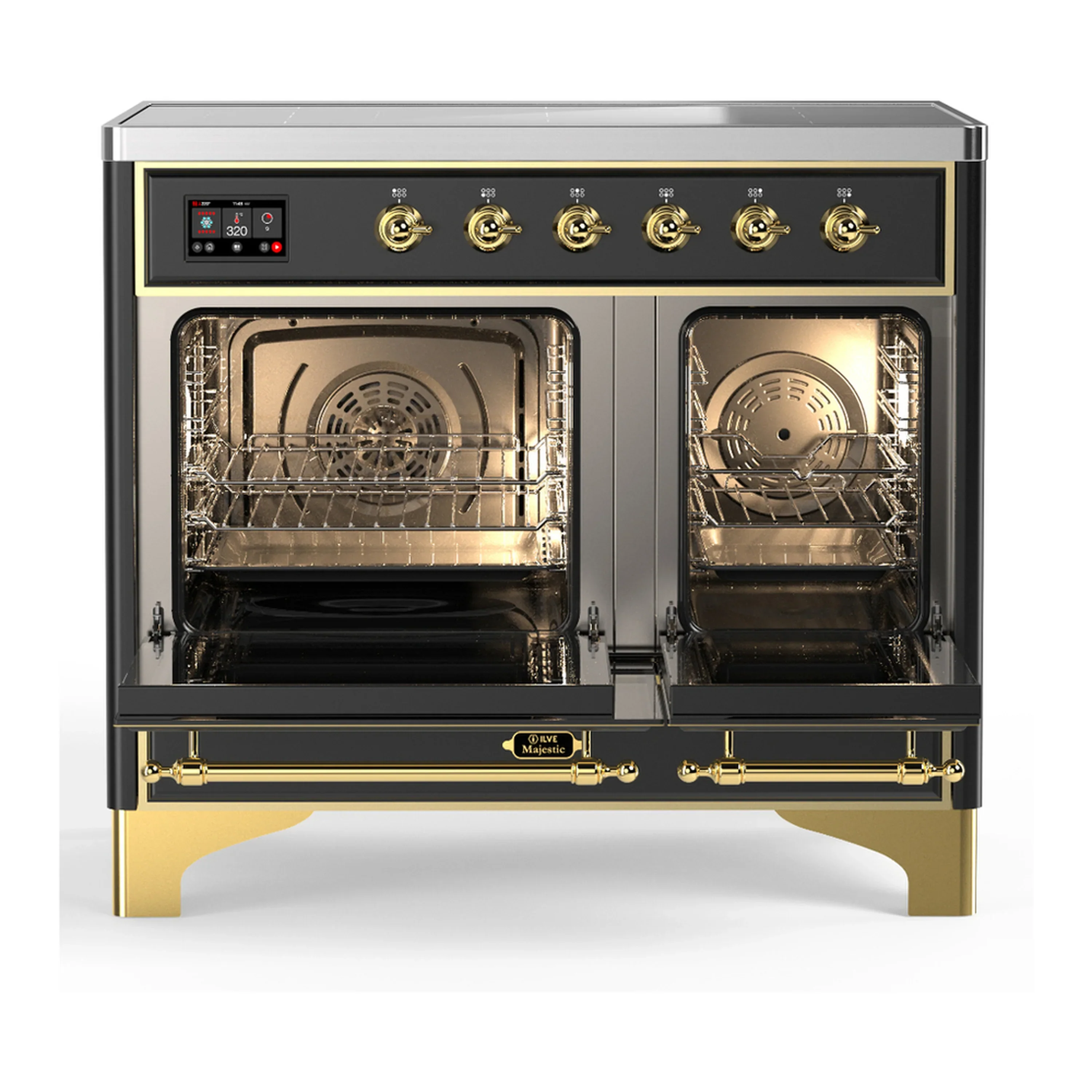ILVE Majestic III 40-Inch Induction Range with 6 Induction Elements and Triple Glass Door Electric Oven in Matte Graphite with Brass Trim (UMDIB40NR3MGG) - Image 5