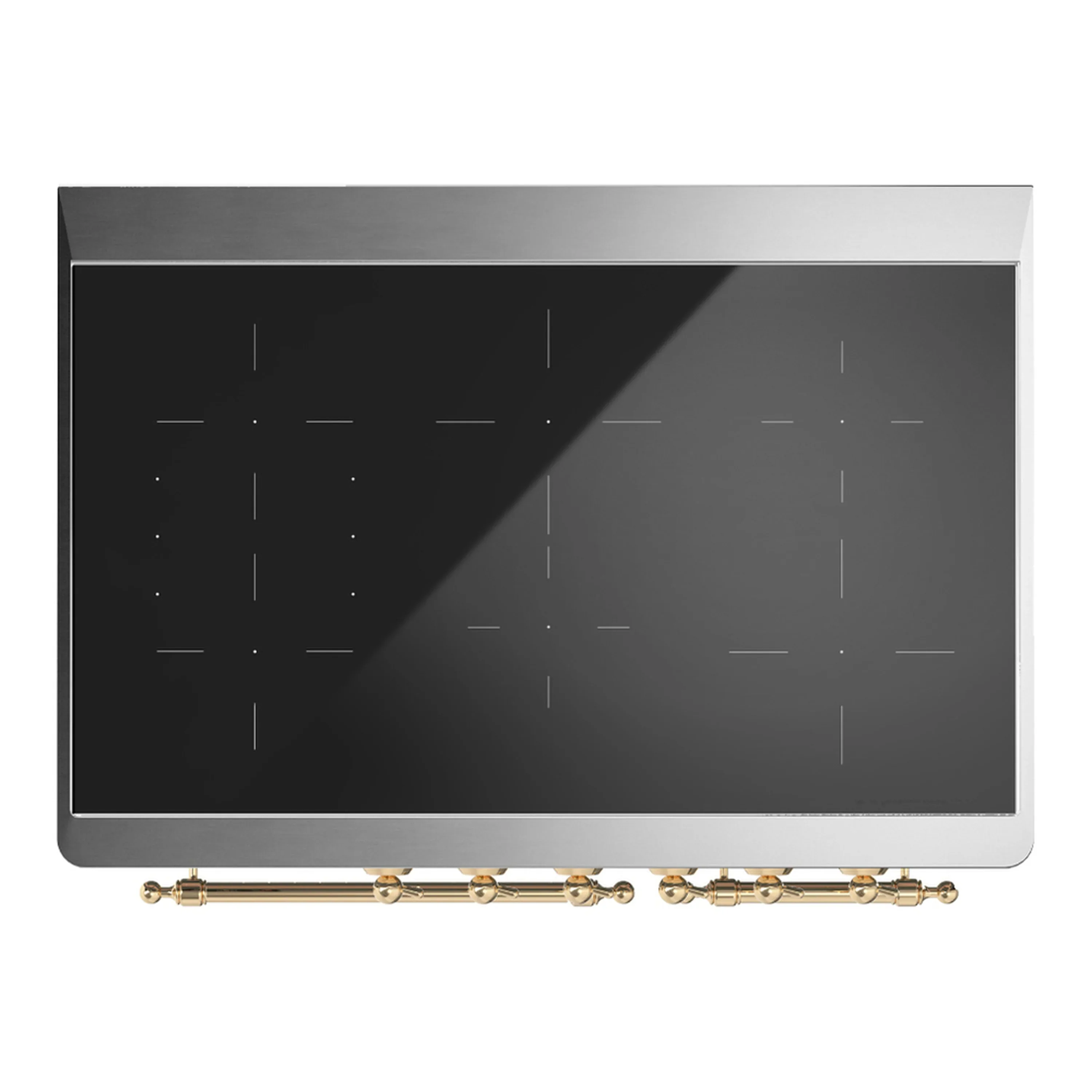 ILVE Majestic III 40-Inch Induction Range with 6 Induction Elements and Solid Door Electric Oven in Mightnight Blue with Brass Trim (UMDIB40QNR3MBG) - Image 2
