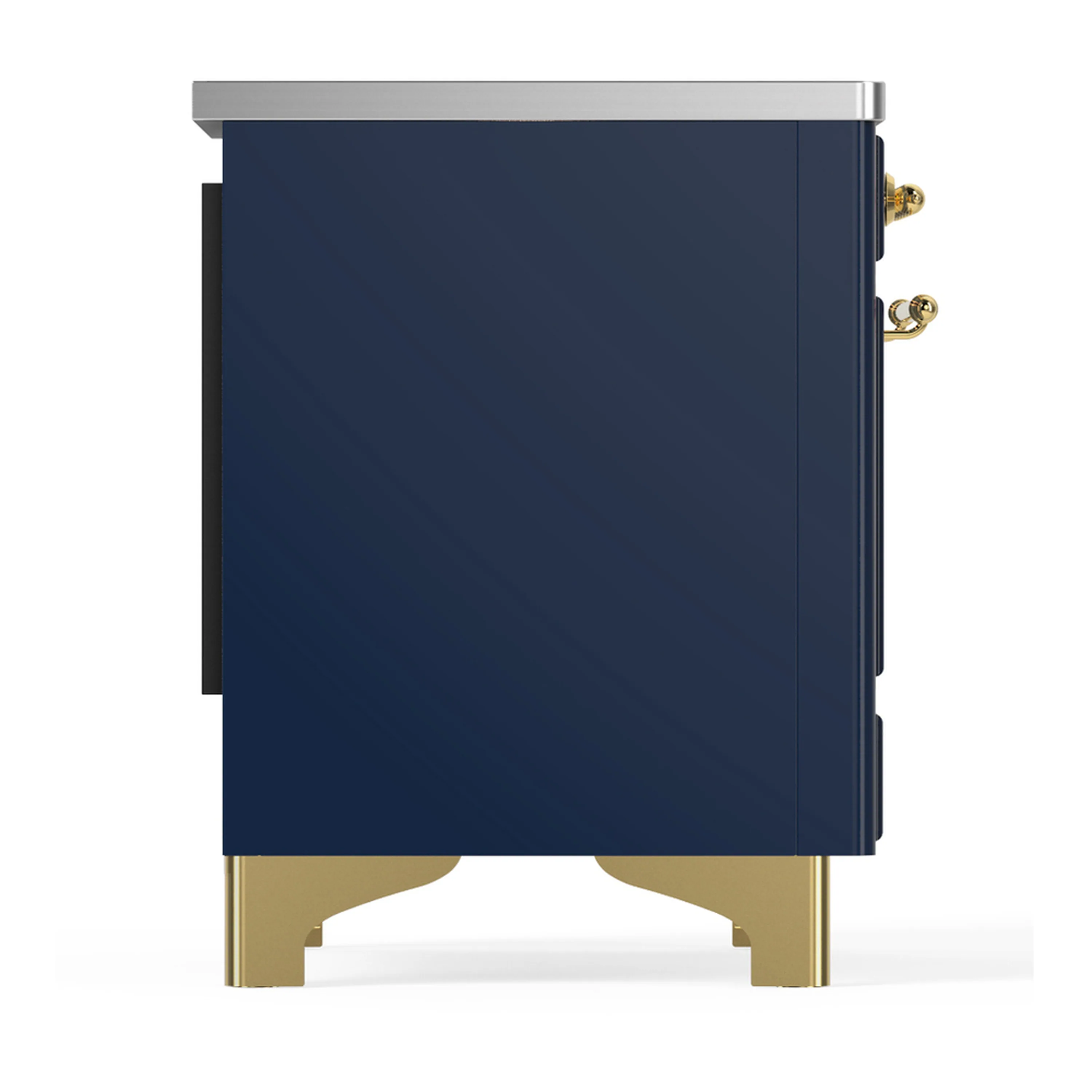 ILVE Majestic III 40-Inch Induction Range with 6 Induction Elements and Solid Door Electric Oven in Mightnight Blue with Brass Trim (UMDIB40QNR3MBG) - Image 8