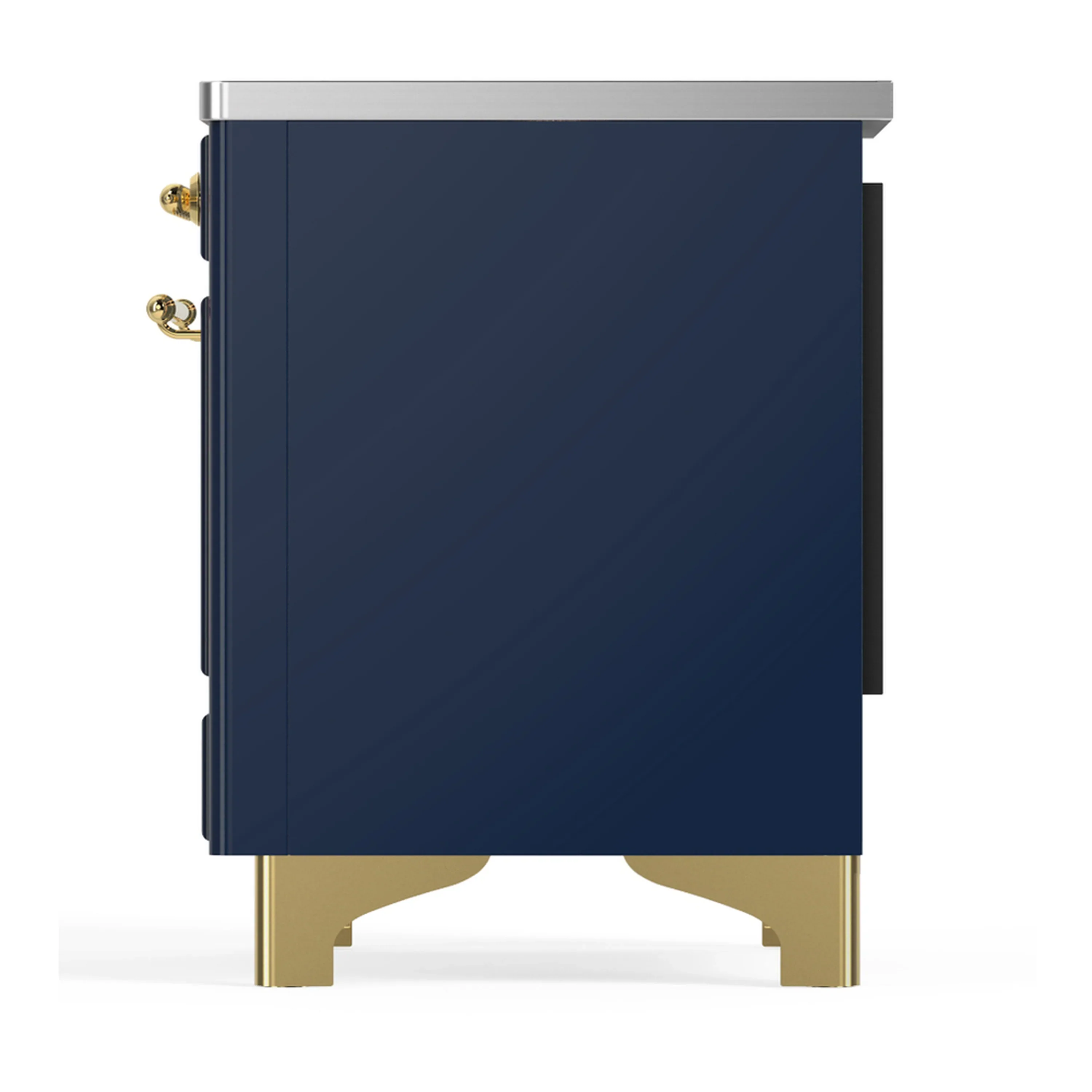 ILVE Majestic III 40-Inch Induction Range with 6 Induction Elements and Solid Door Electric Oven in Mightnight Blue with Brass Trim (UMDIB40QNR3MBG) - Image 9