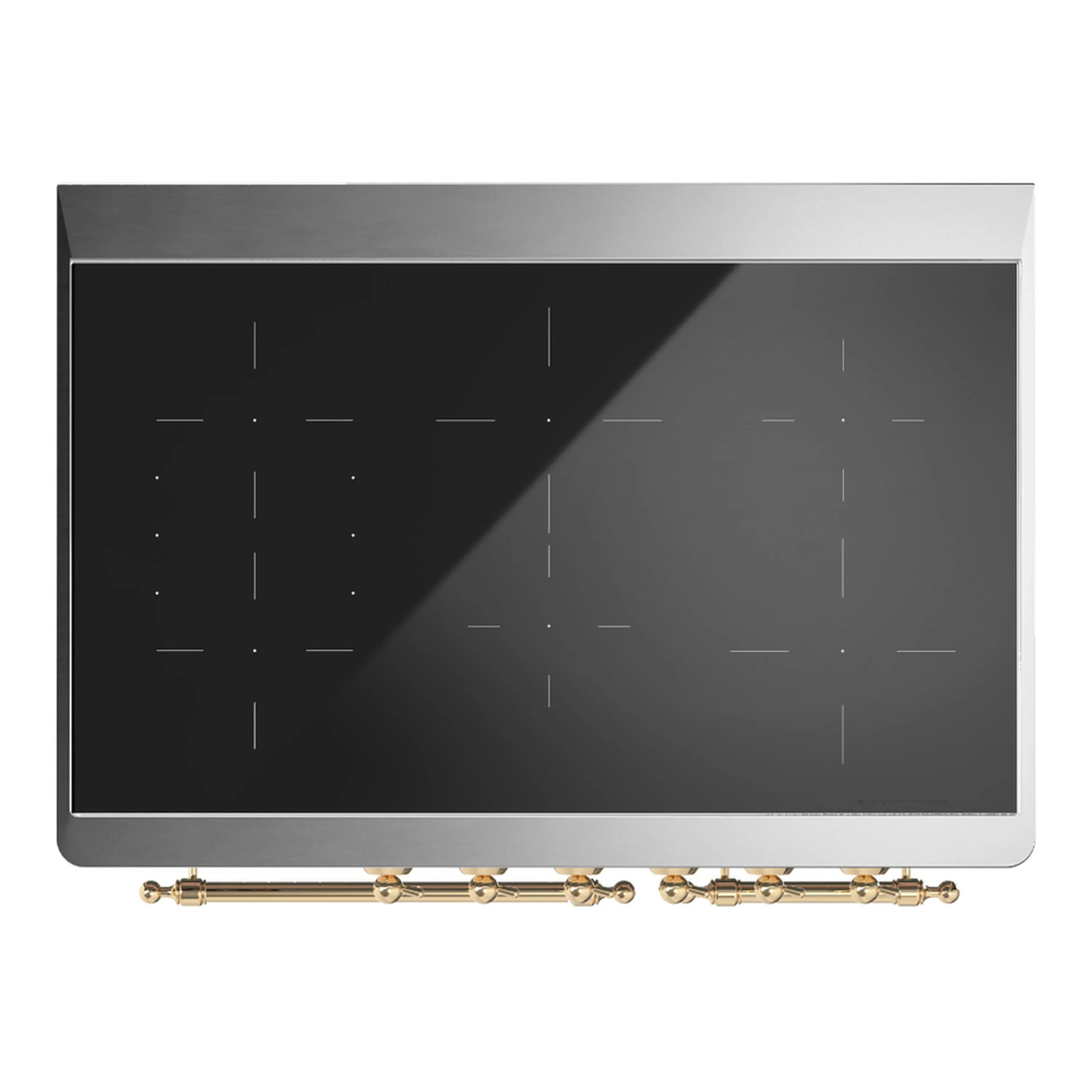 ILVE Majestic III 40-Inch Induction Range with 6 Induction Elements and Triple Glass Door Electric Oven in Stainless Steel with Brass Trim (UMDIB40NR3SSG) - Image 2