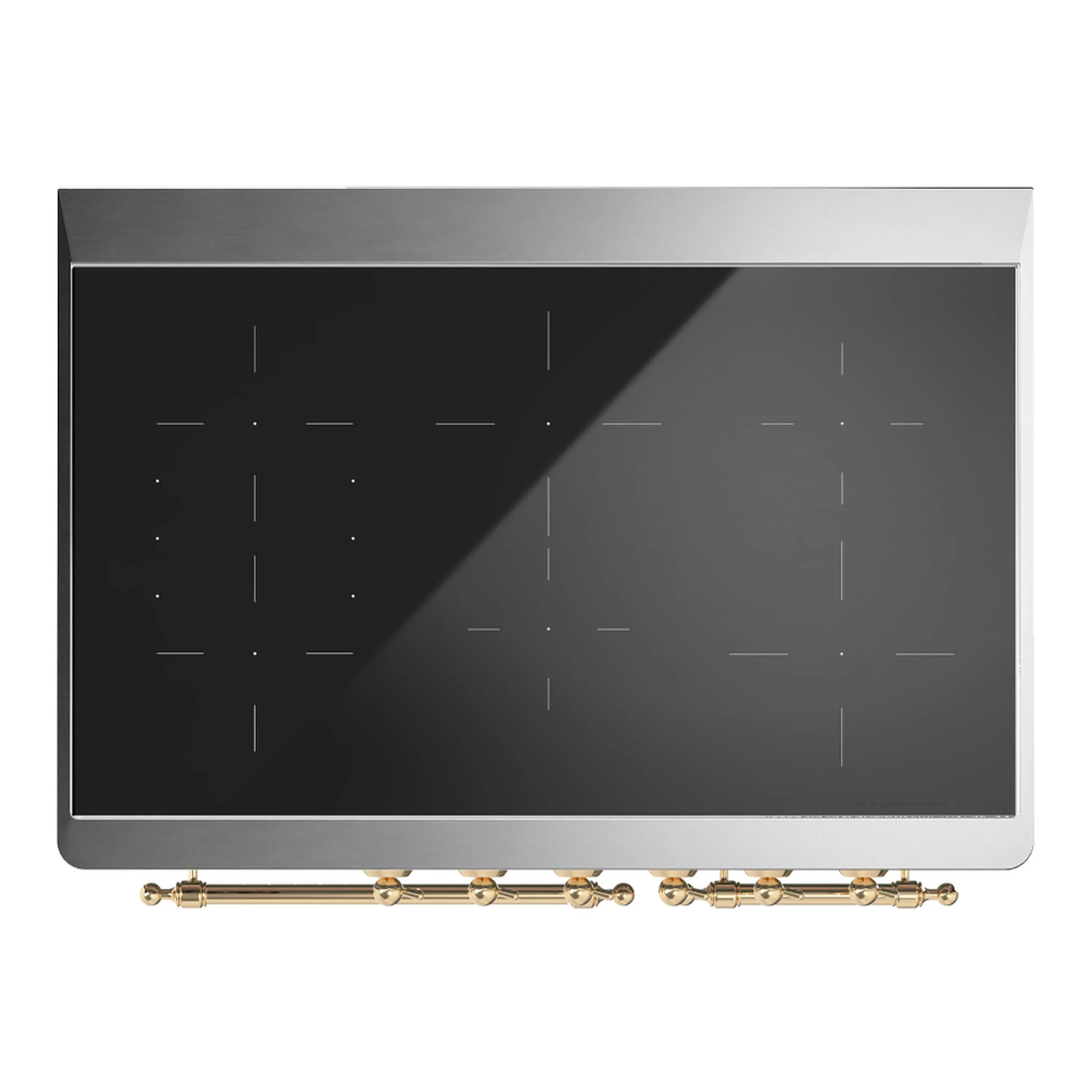 ILVE Majestic III 40-Inch Induction Range with 6 Induction Elements and Solid Door Electric Oven in Stainless Steel with Brass Trim (UMDIB40QNR3SSG) - Image 2