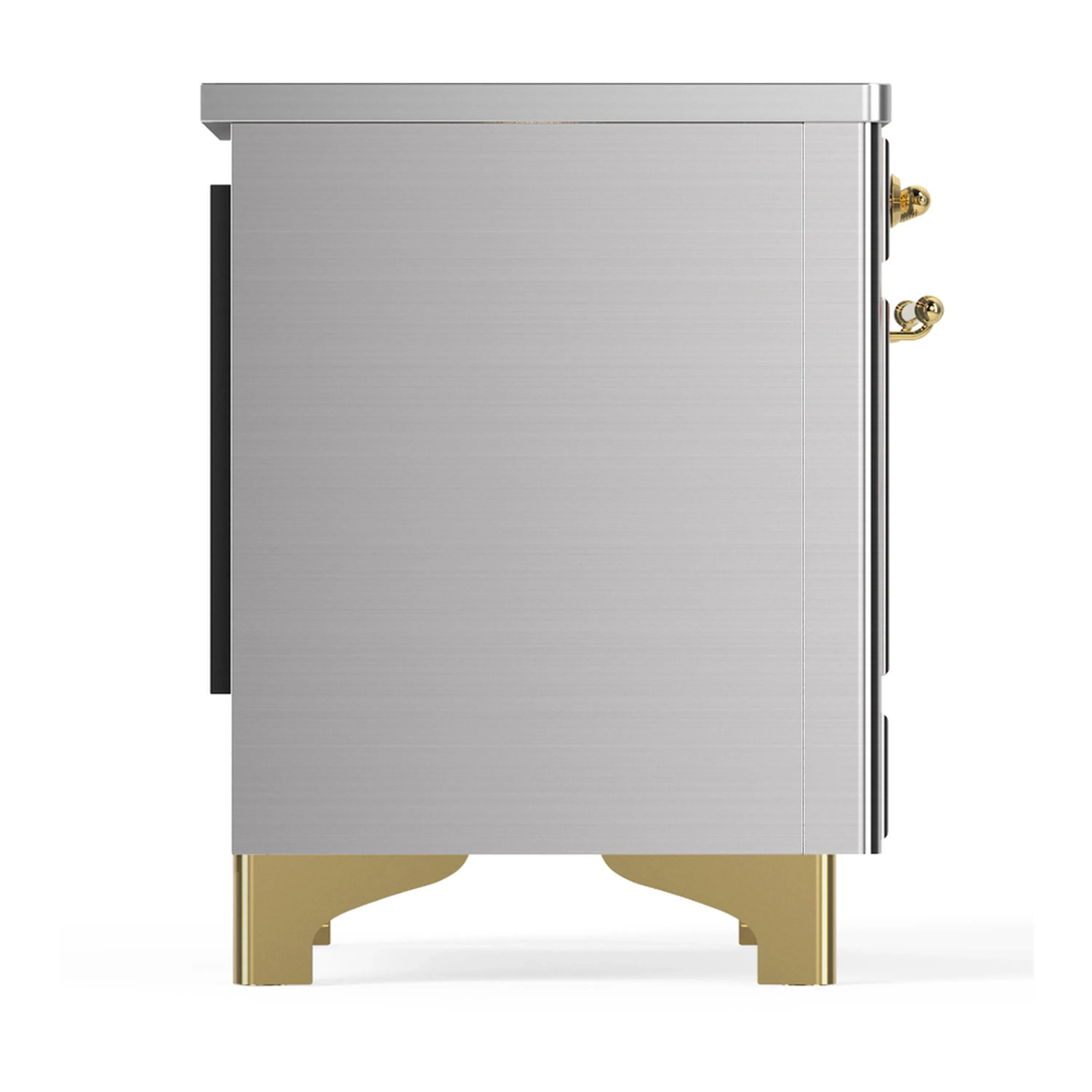 ILVE Majestic III 40-Inch Induction Range with 6 Induction Elements and Solid Door Electric Oven in Stainless Steel with Brass Trim (UMDIB40QNR3SSG) - Image 8
