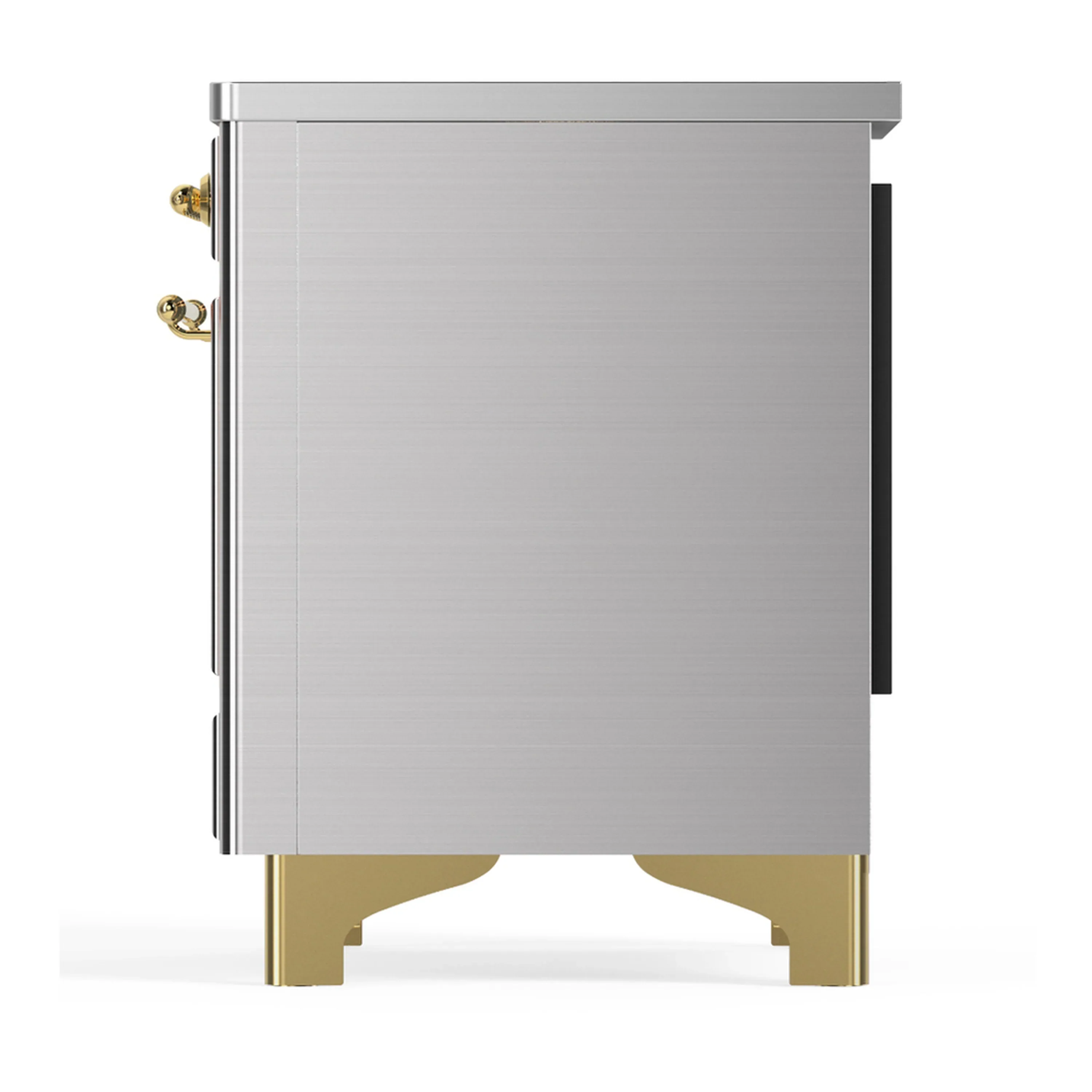 ILVE Majestic III 40-Inch Induction Range with 6 Induction Elements and Solid Door Electric Oven in Stainless Steel with Brass Trim (UMDIB40QNR3SSG) - Image 9
