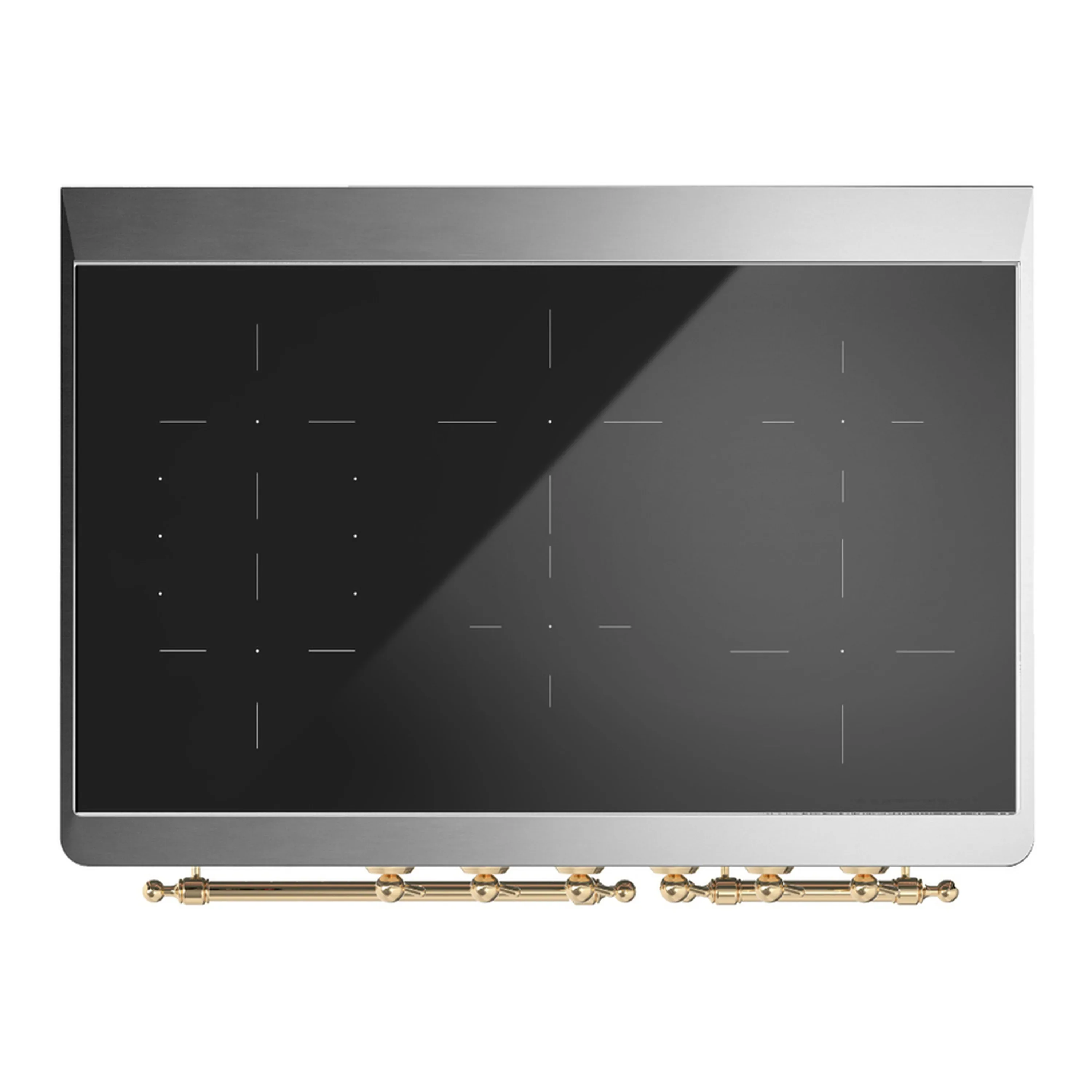 ILVE Majestic III 40-Inch Induction Range with 6 Induction Elements and Solid Door Electric Oven in White with Brass Trim (UMDIB40QNR3WHG) - Image 2