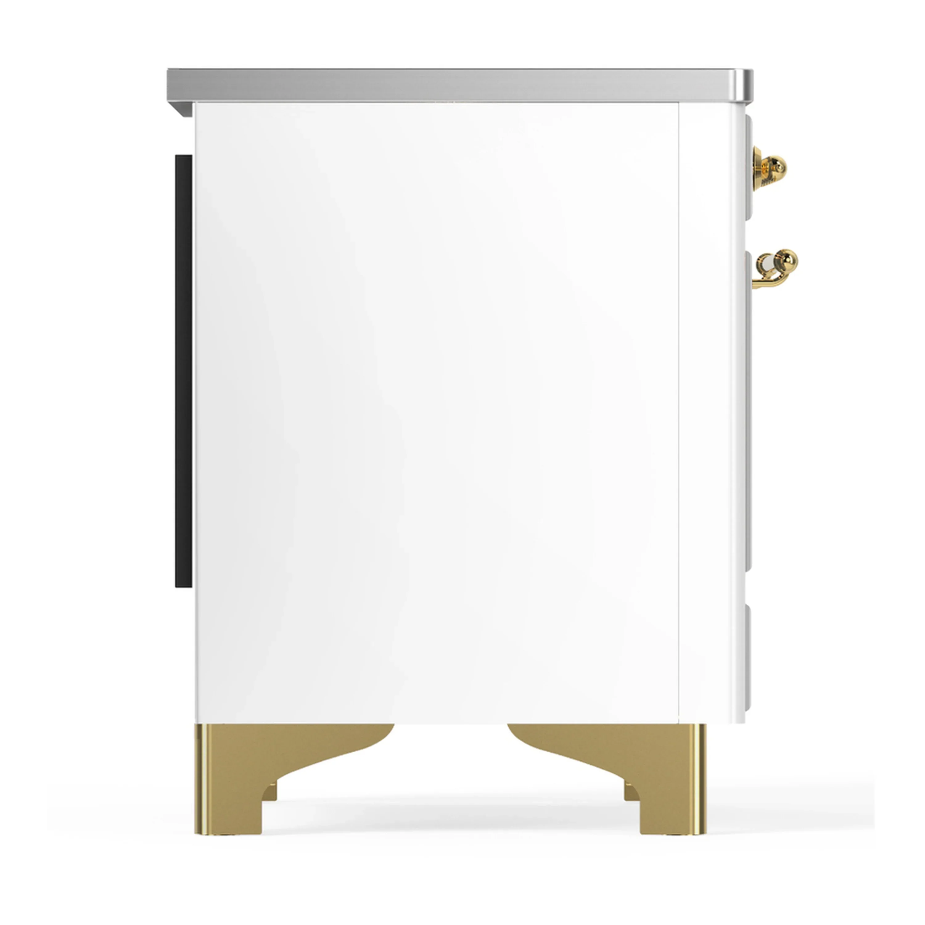 ILVE Majestic III 40-Inch Induction Range with 6 Induction Elements and Solid Door Electric Oven in White with Brass Trim (UMDIB40QNR3WHG) - Image 8