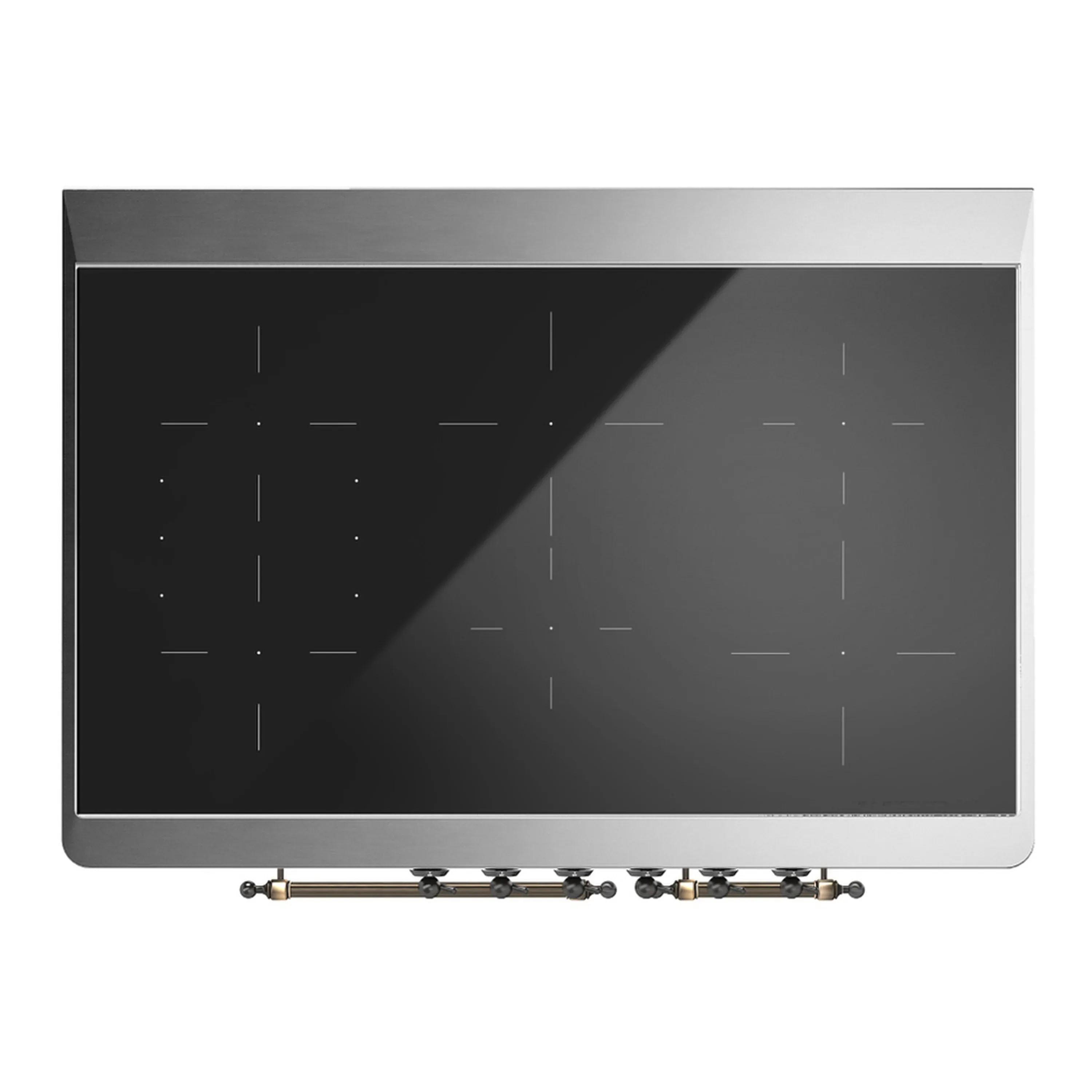 ILVE Majestic III 40-Inch Induction Range with 6 Induction Elements and Solid Door Electric Oven in Antique White with Burnished Trim (UMDIB40QNR3AWB) - Image 2
