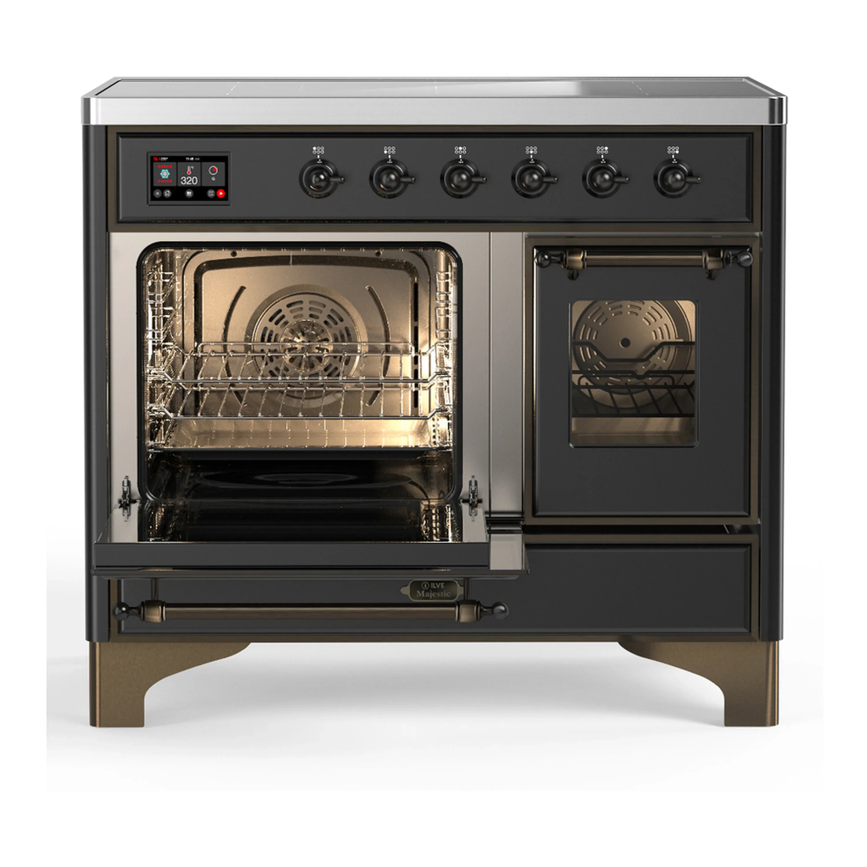ILVE Majestic III 40-Inch Induction Range with 6 Induction Elements and Triple Glass Door Electric Oven in Matte Graphite with Burnished Trim (UMDIB40NR3MGB) - Image 5