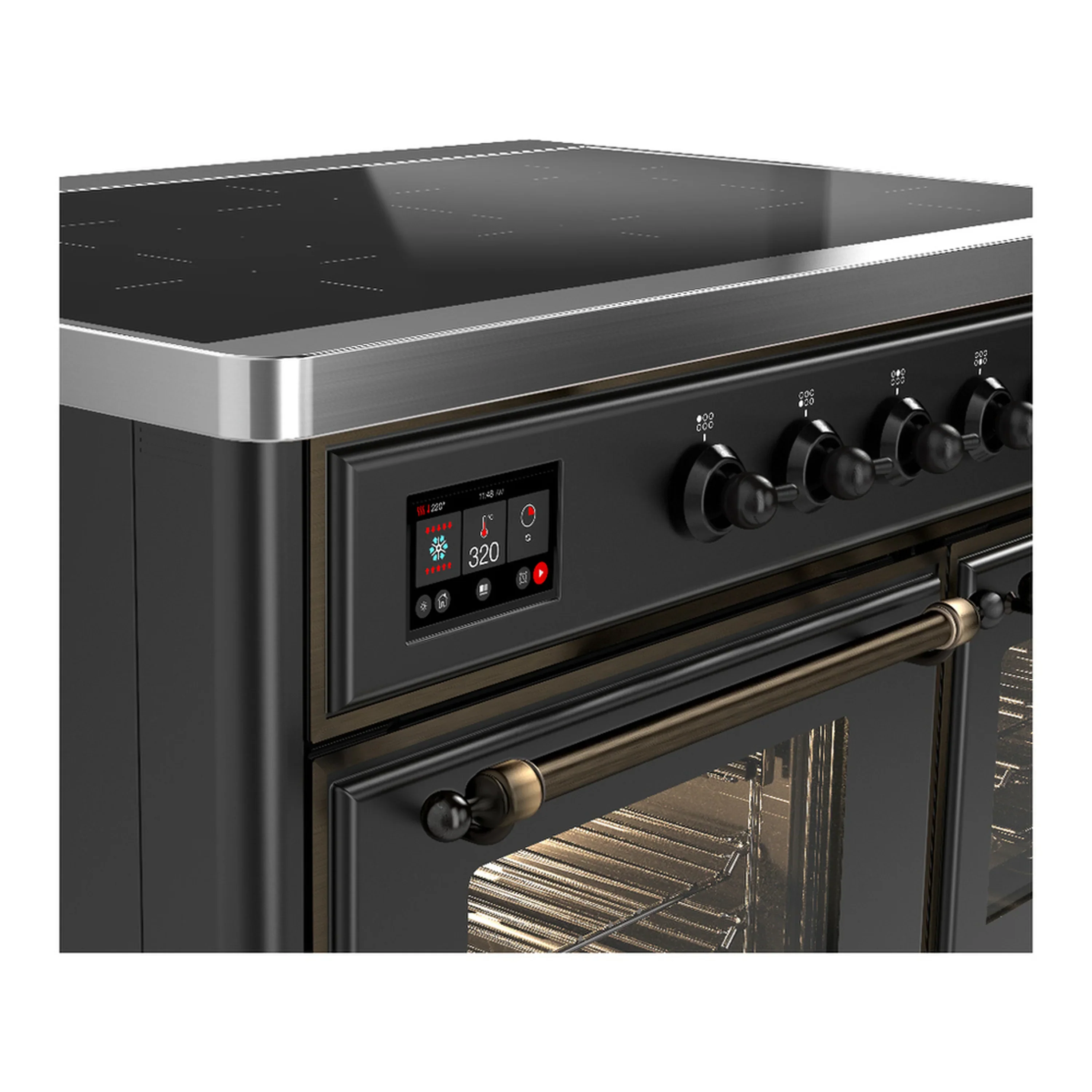 ILVE Majestic III 40-Inch Induction Range with 6 Induction Elements and Triple Glass Door Electric Oven in Matte Graphite with Burnished Trim (UMDIB40NR3MGB) - Image 7