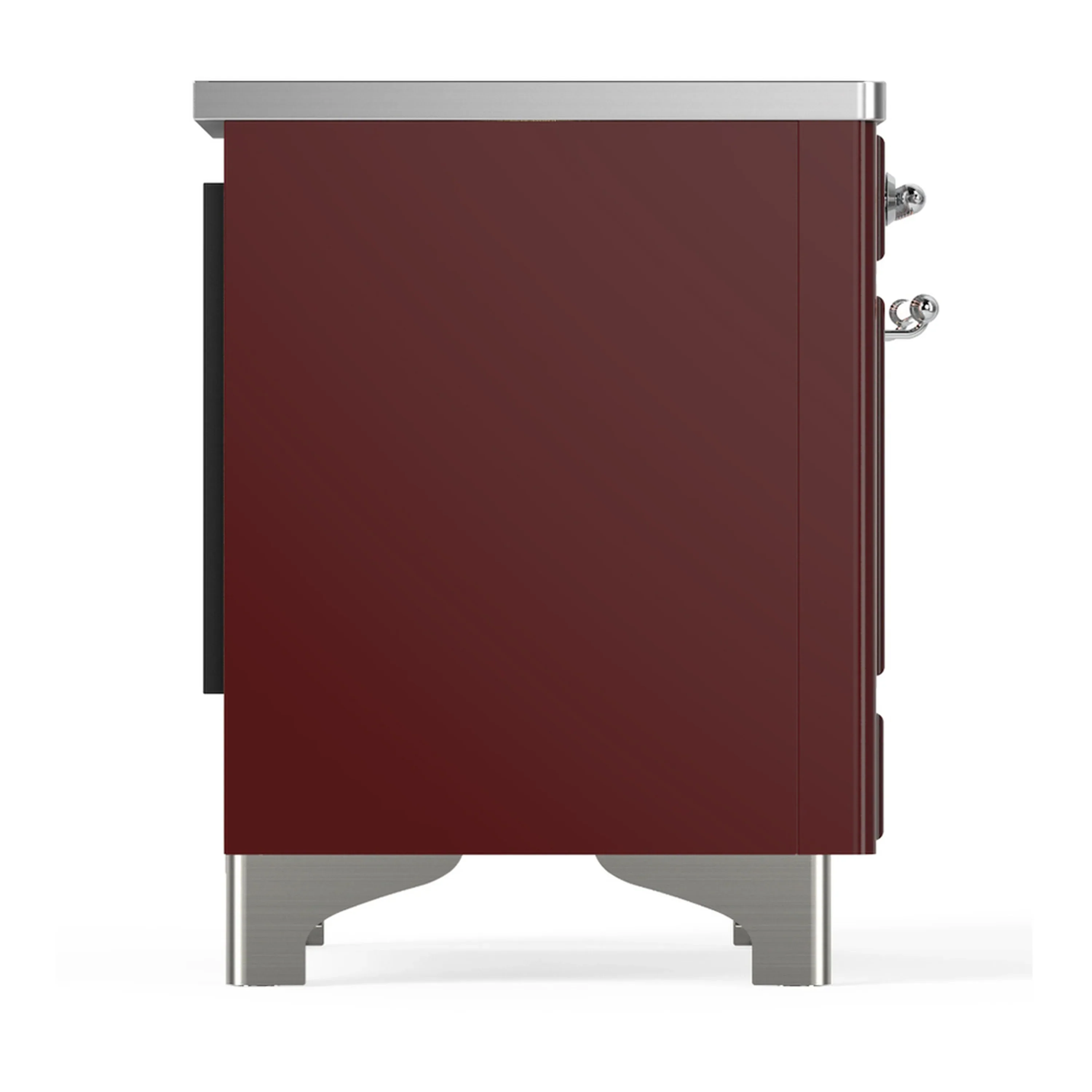 ILVE Majestic III 40-Inch Induction Range with 6 Induction Elements and Solid Door Electric Oven in Burgundy with Chrome Trim (UMDIB40QNR3BUC) - Image 8