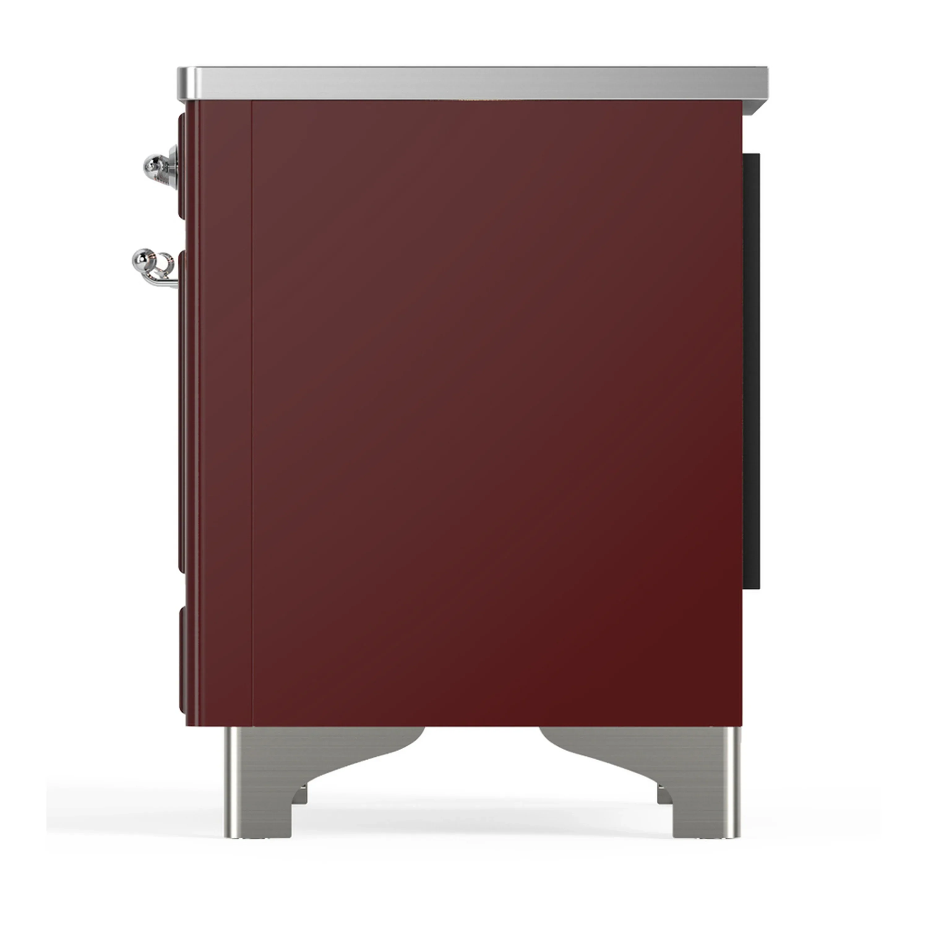 ILVE Majestic III 40-Inch Induction Range with 6 Induction Elements and Solid Door Electric Oven in Burgundy with Chrome Trim (UMDIB40QNR3BUC) - Image 9