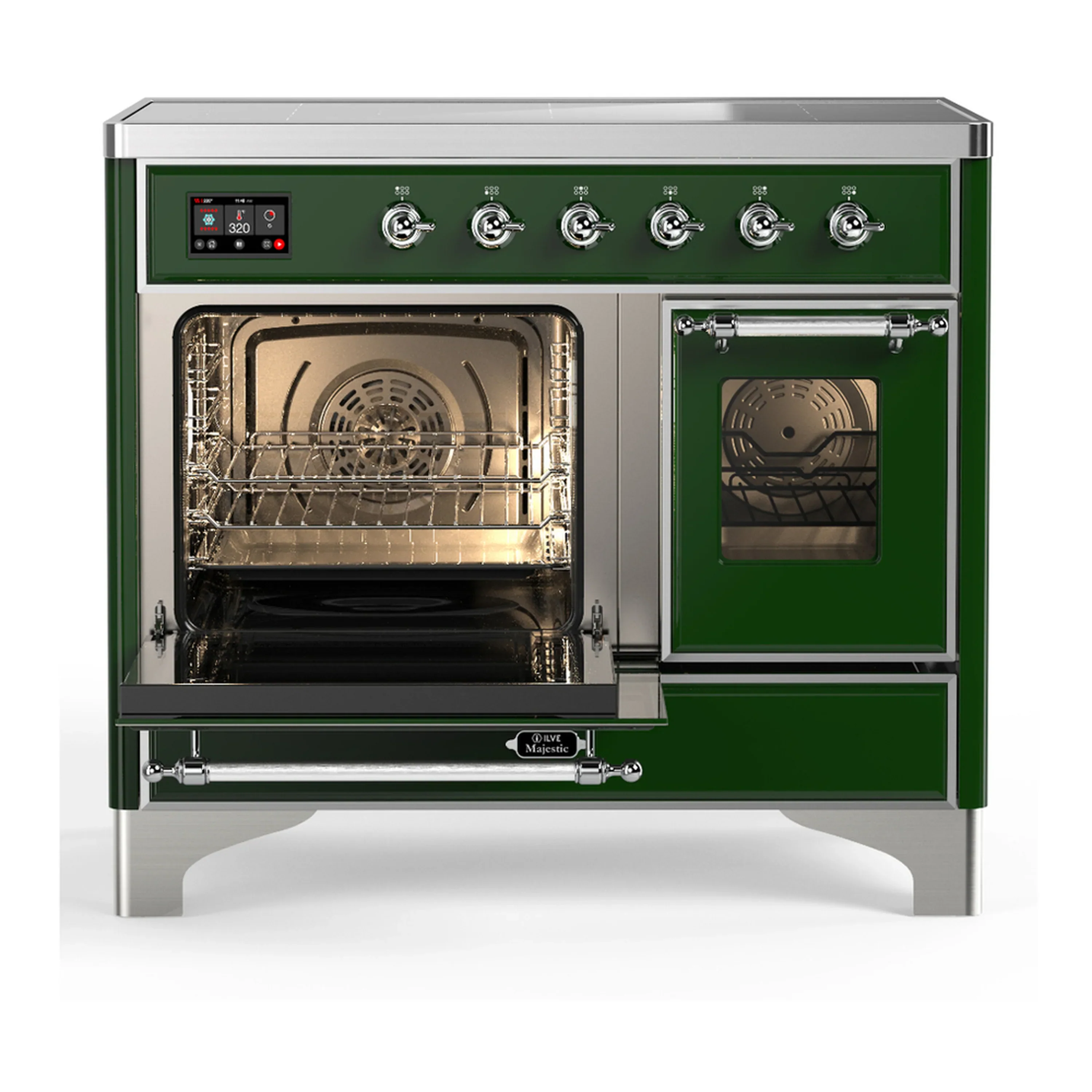 ILVE Majestic III 40-Inch Induction Range with 6 Induction Elements and Triple Glass Door Electric Oven in Emerald Green with Chrome Trim (UMDIB40NR3EGC) - Image 5