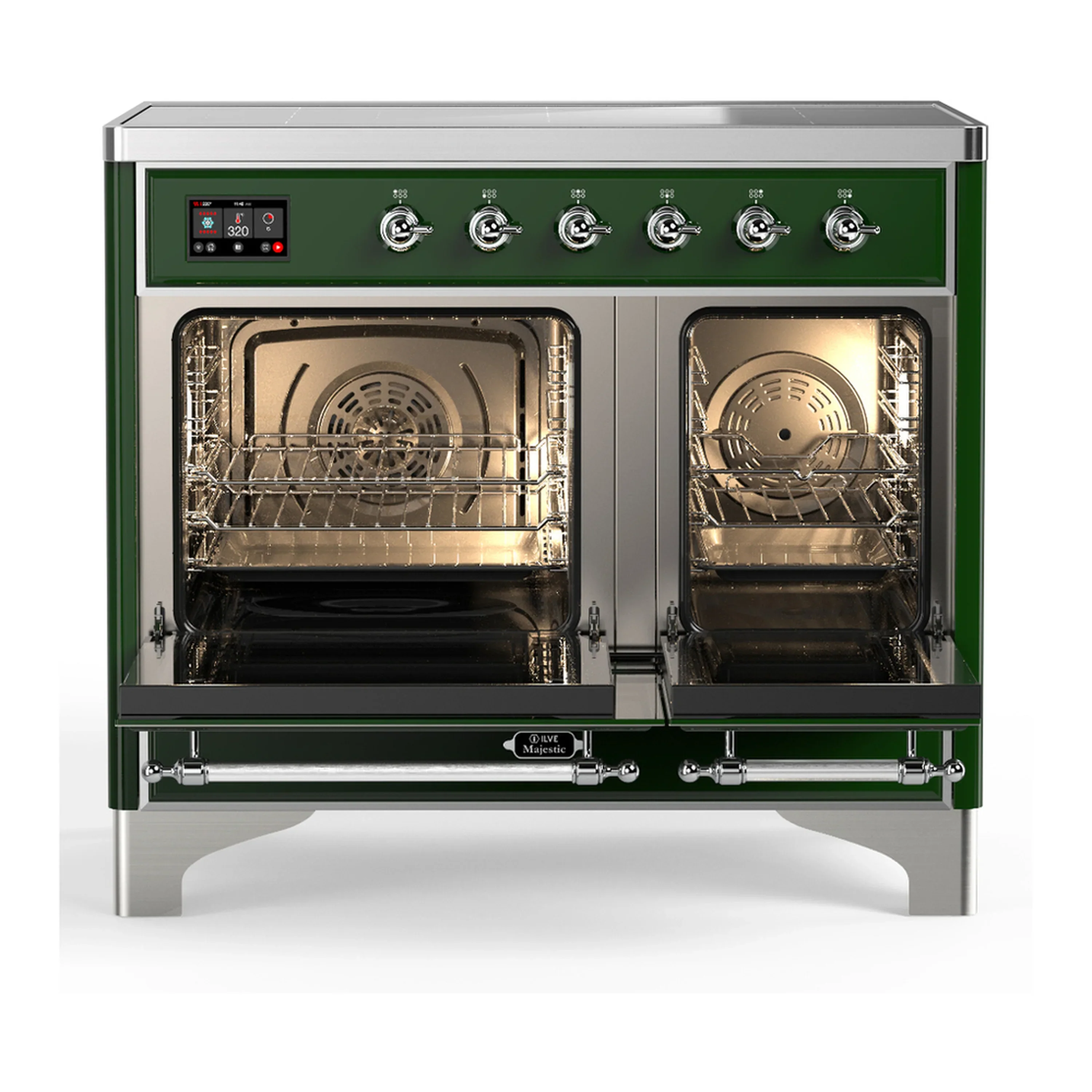 ILVE Majestic III 40-Inch Induction Range with 6 Induction Elements and Triple Glass Door Electric Oven in Emerald Green with Chrome Trim (UMDIB40NR3EGC) - Image 6