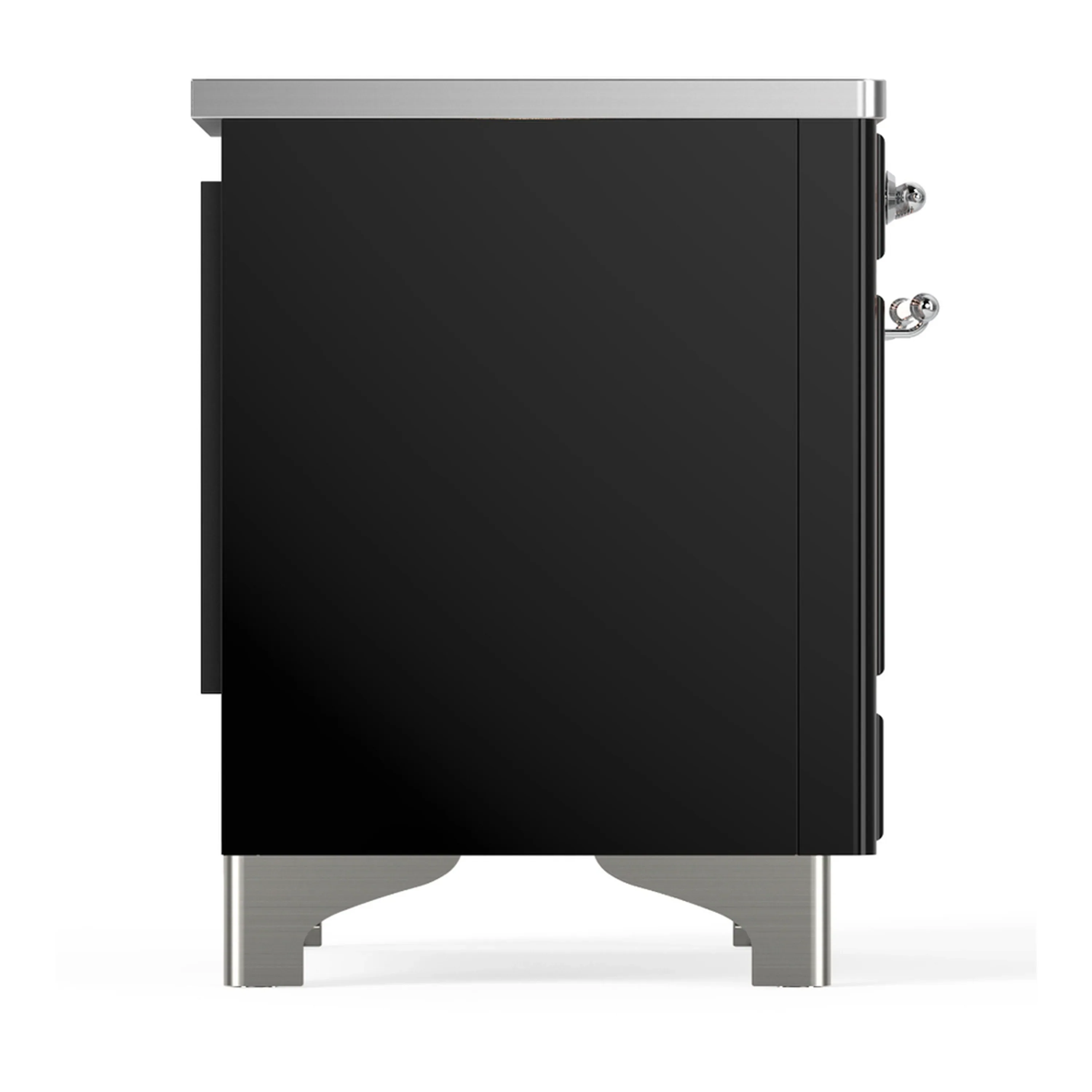 ILVE Majestic III 40-Inch Induction Range with 6 Induction Elements and Solid Door Electric Oven in Glossy Black with Chrome Trim (UMDIB40QNR3BKC) - Image 8