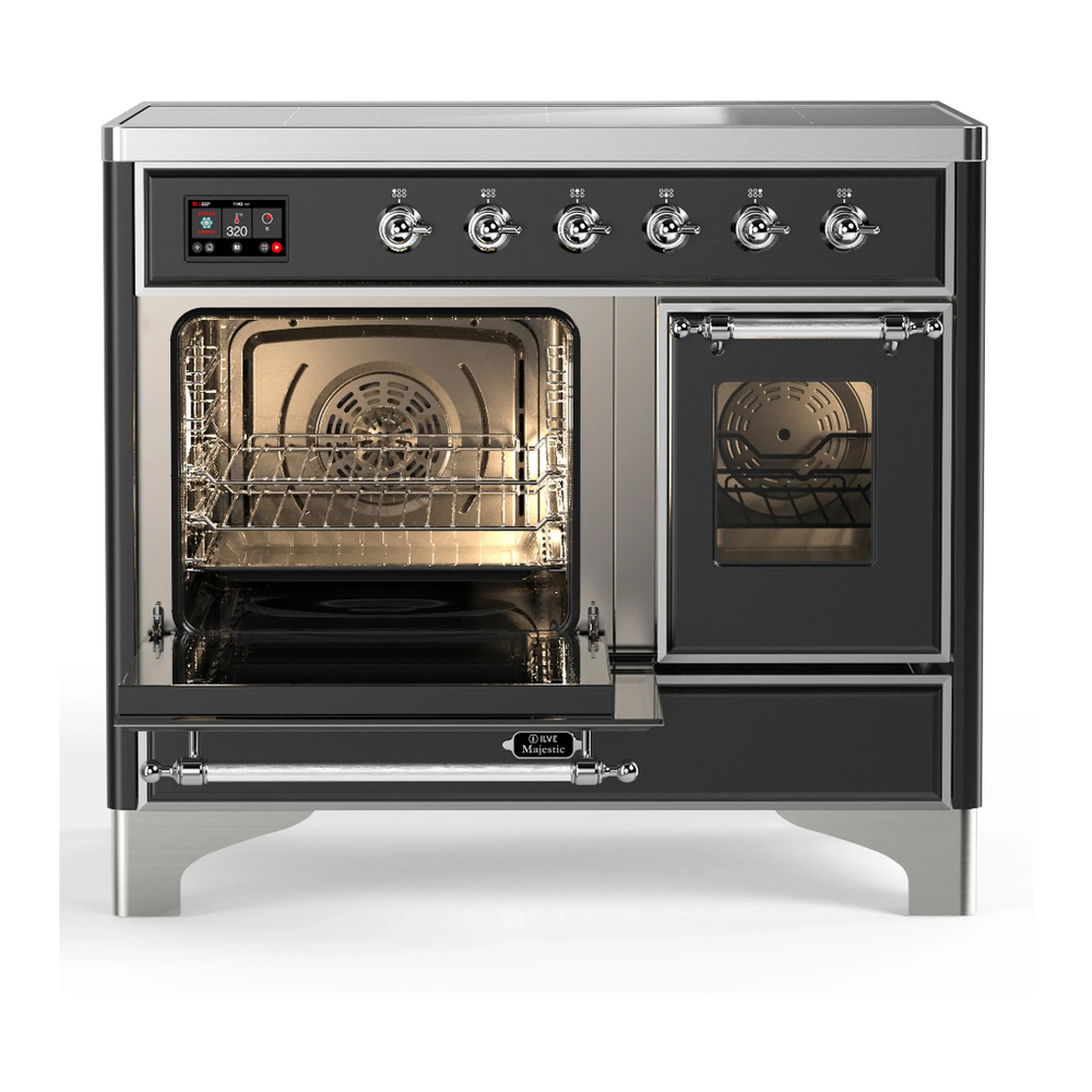 ILVE Majestic III 40-Inch Induction Range with 6 Induction Elements and Triple Glass Door Electric Oven in Matte Graphite with Chrome Trim (UMDIB40NR3MGC) - Image 5