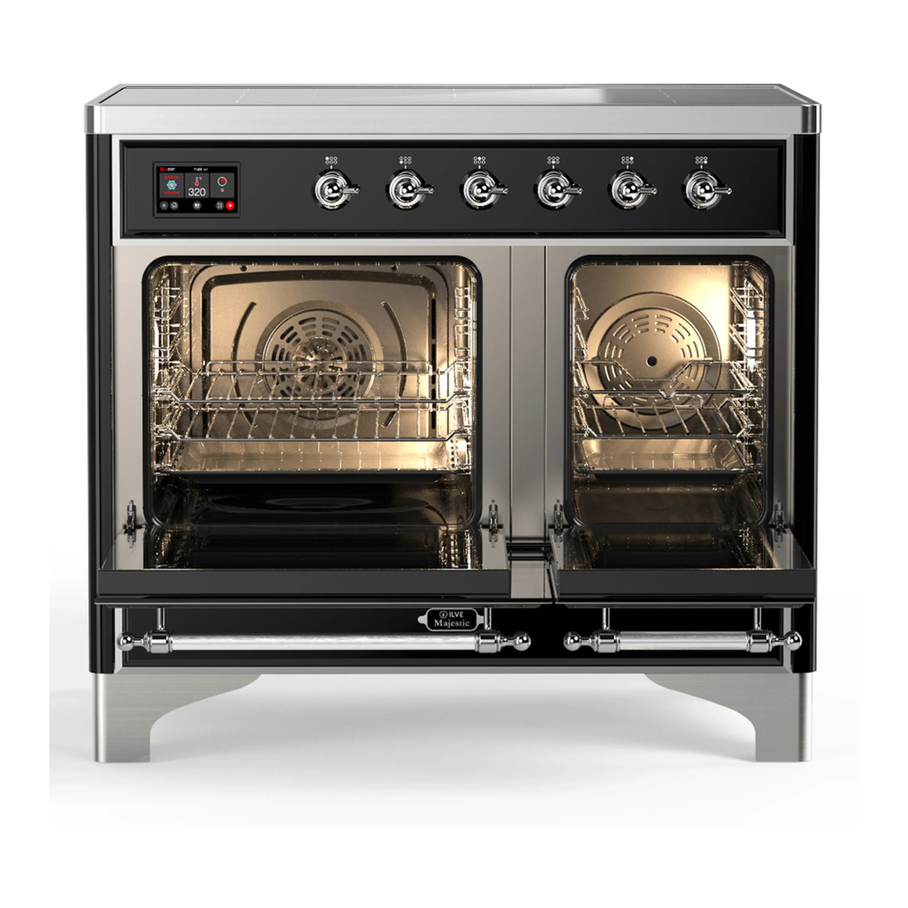 ILVE Majestic III 40-Inch Induction Range with 6 Induction Elements and Triple Glass Door Electric Oven in Matte Graphite with Chrome Trim (UMDIB40NR3MGC) - Image 6